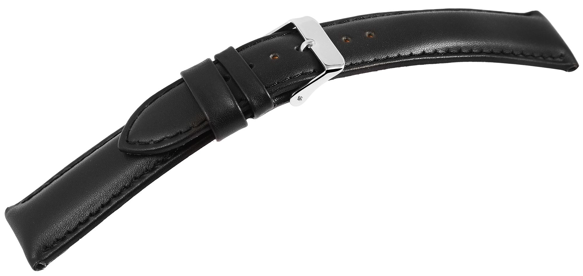 Basic Echtleder Armband, Edelstahl Dornschließe, schwarz, 22 mm