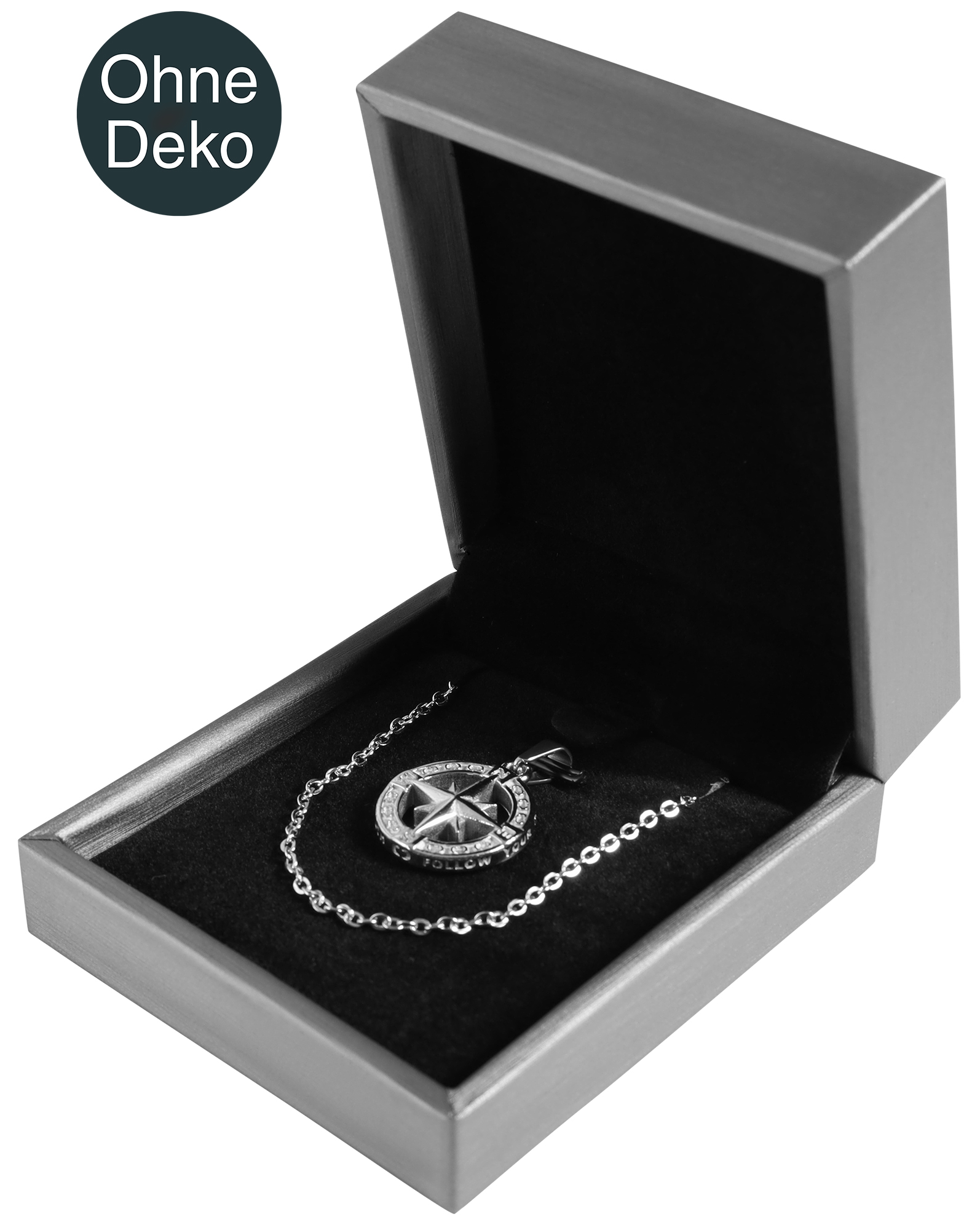 Schmuckbox (Kette) 7,4 x 8,4 cm, Holz, grau, VE10