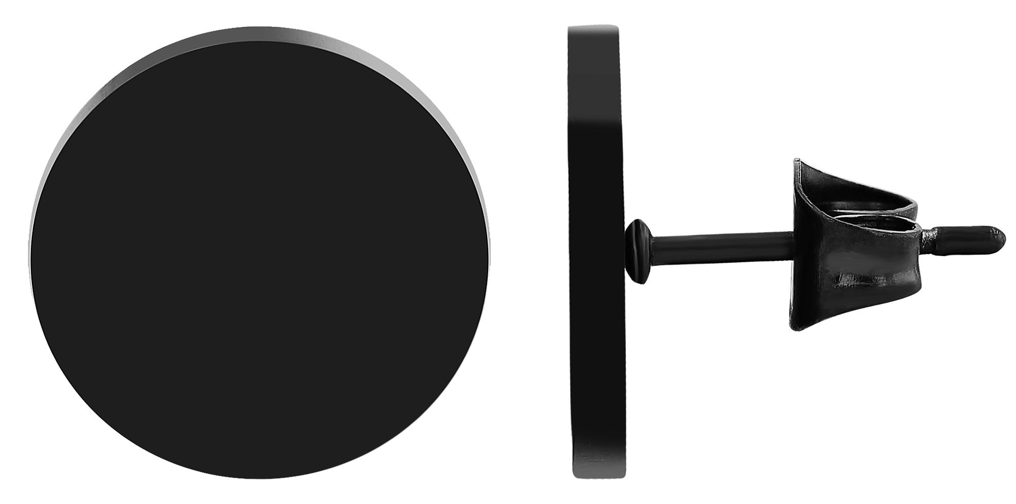 Akzent Ohrstecker "Neo" aus Edelstahl, Ø 12 mm, schwarz
