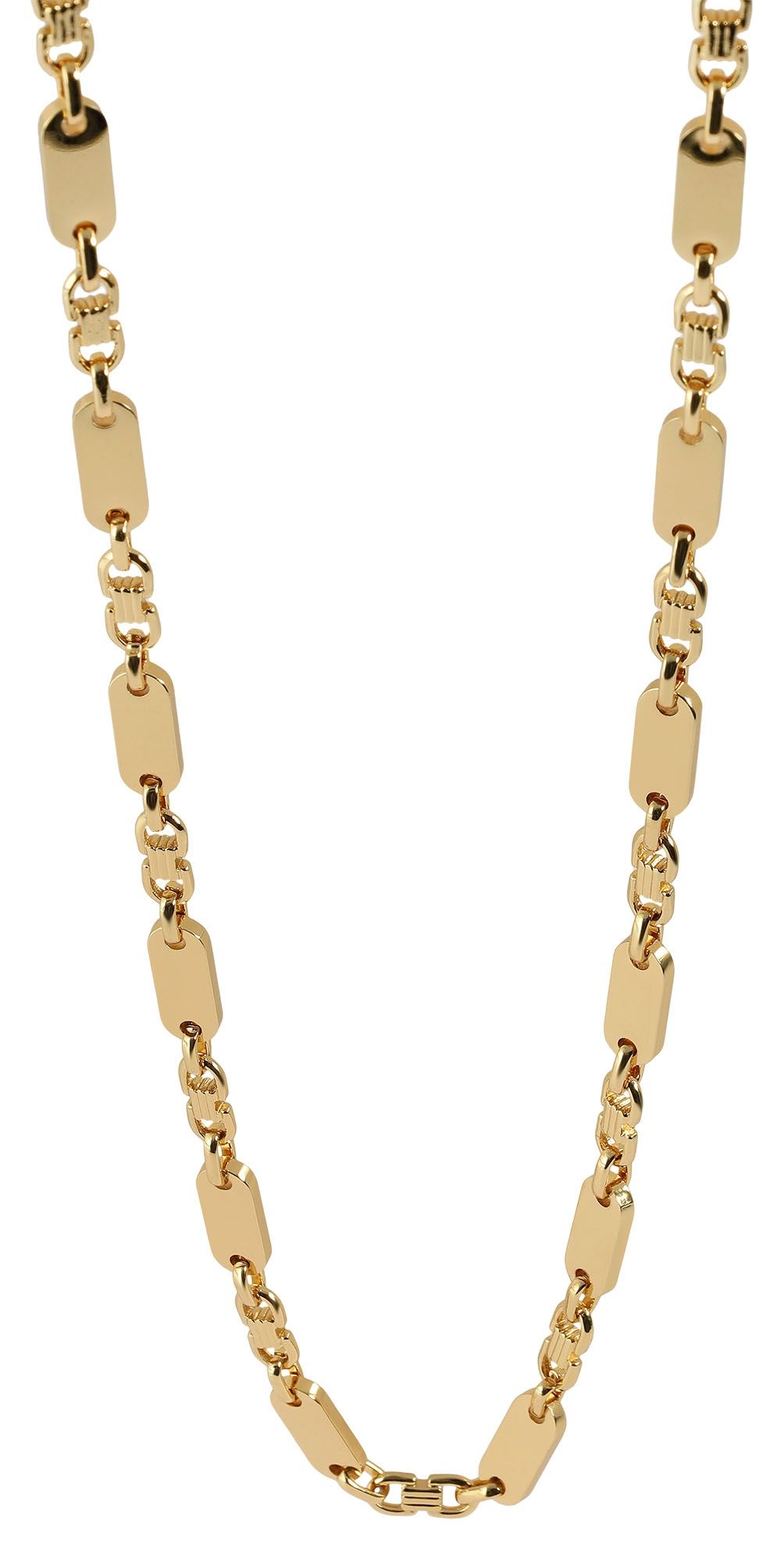 "Bene", Edelstahl Plattenkette, goldfarbig, 55 cm/ 6 mm