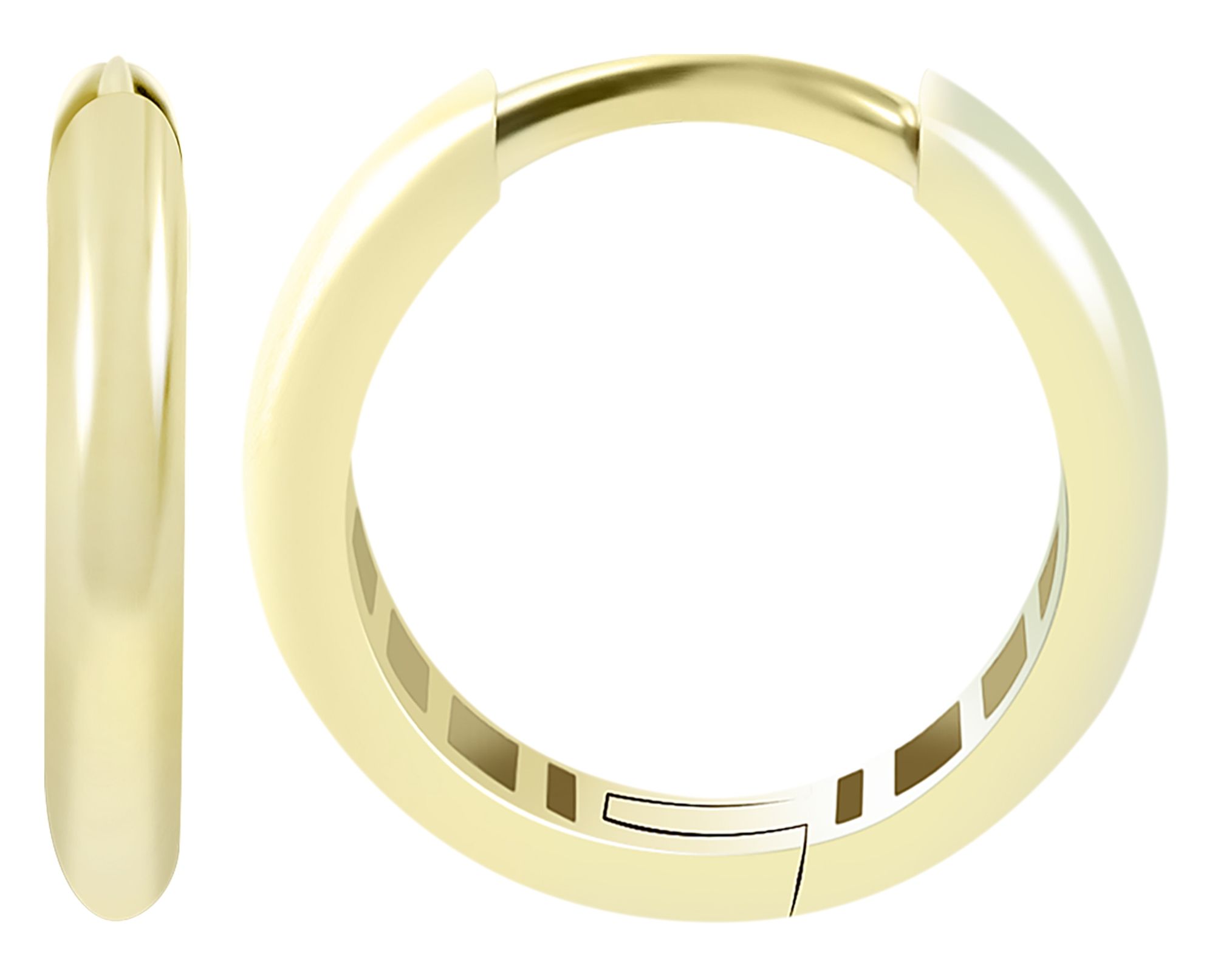 585/- Gold "Dalida" Klapp-Creolen, 14 Karat, Gelbgold