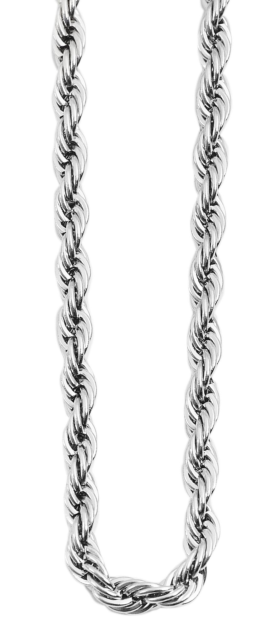 "Kellena", Akzent Kordelkette, Edelstahl, silberfarben, Länge 40 cm