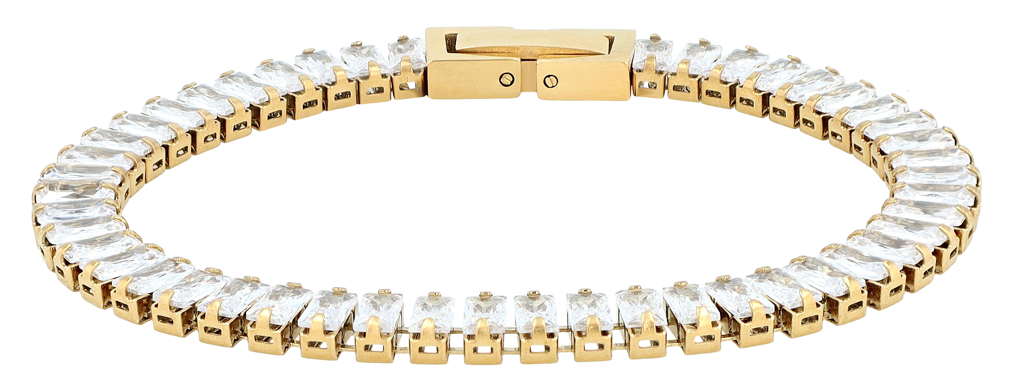 "Benedetta " Tennis-Armband, Zirkonia, 17,5 + 2,5 cm, goldfarben