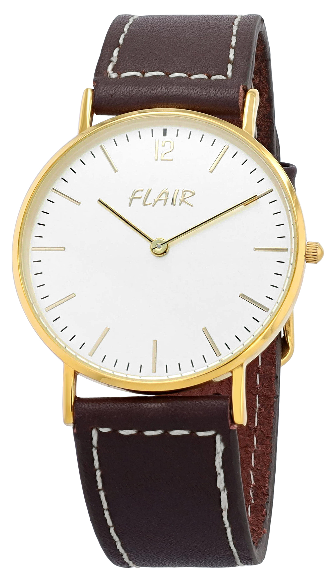 Flair Herrenuhr  Echt Leder, Ø 40 mm