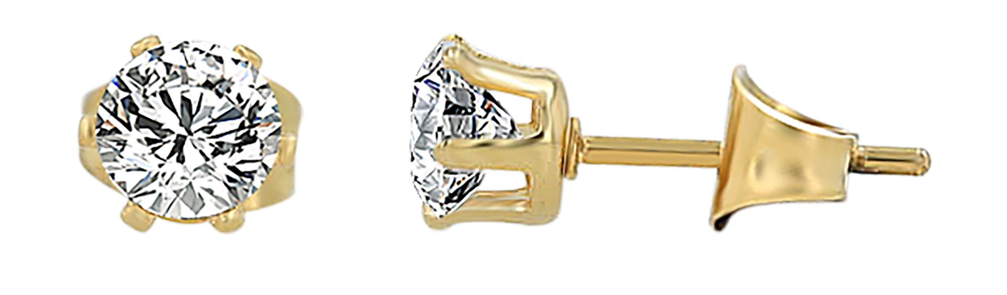 Akzent Ohrstecker "Zane" aus Edelstahl, Zirkoniabesatz Ø 5 mm, goldfarben