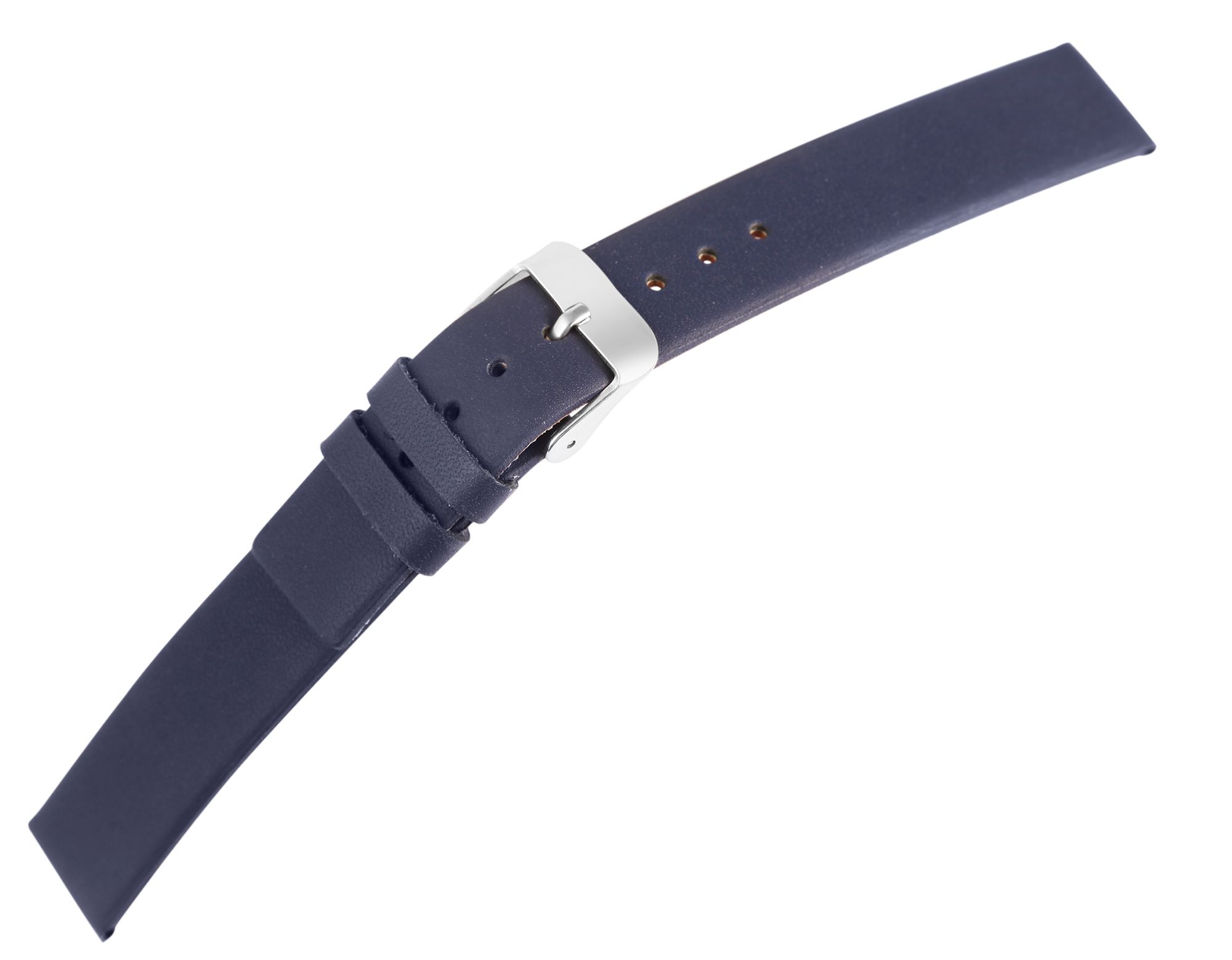 Echtleder Uhrenarmband, nahtlos, dunkelblau, 16 mm