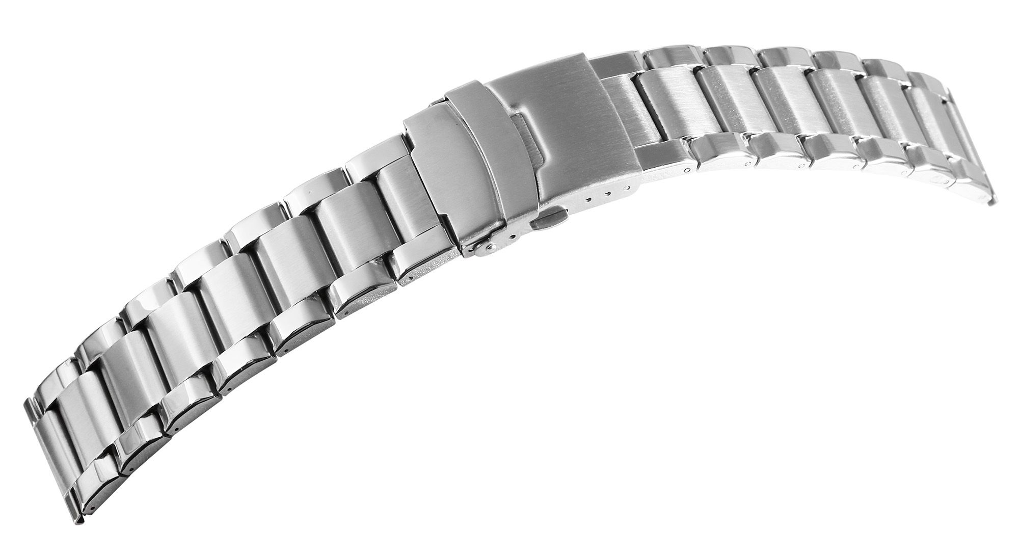 Edelstahl-Uhrenarmband, silberfarben, 18 mm