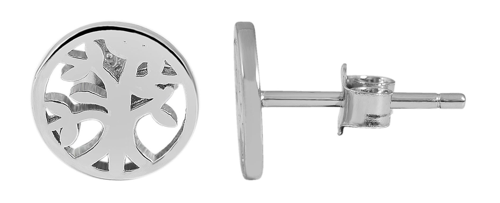 925/- Echt Silber Ohrstecker "Bea" Lebensbaum, 925/rhodiniert