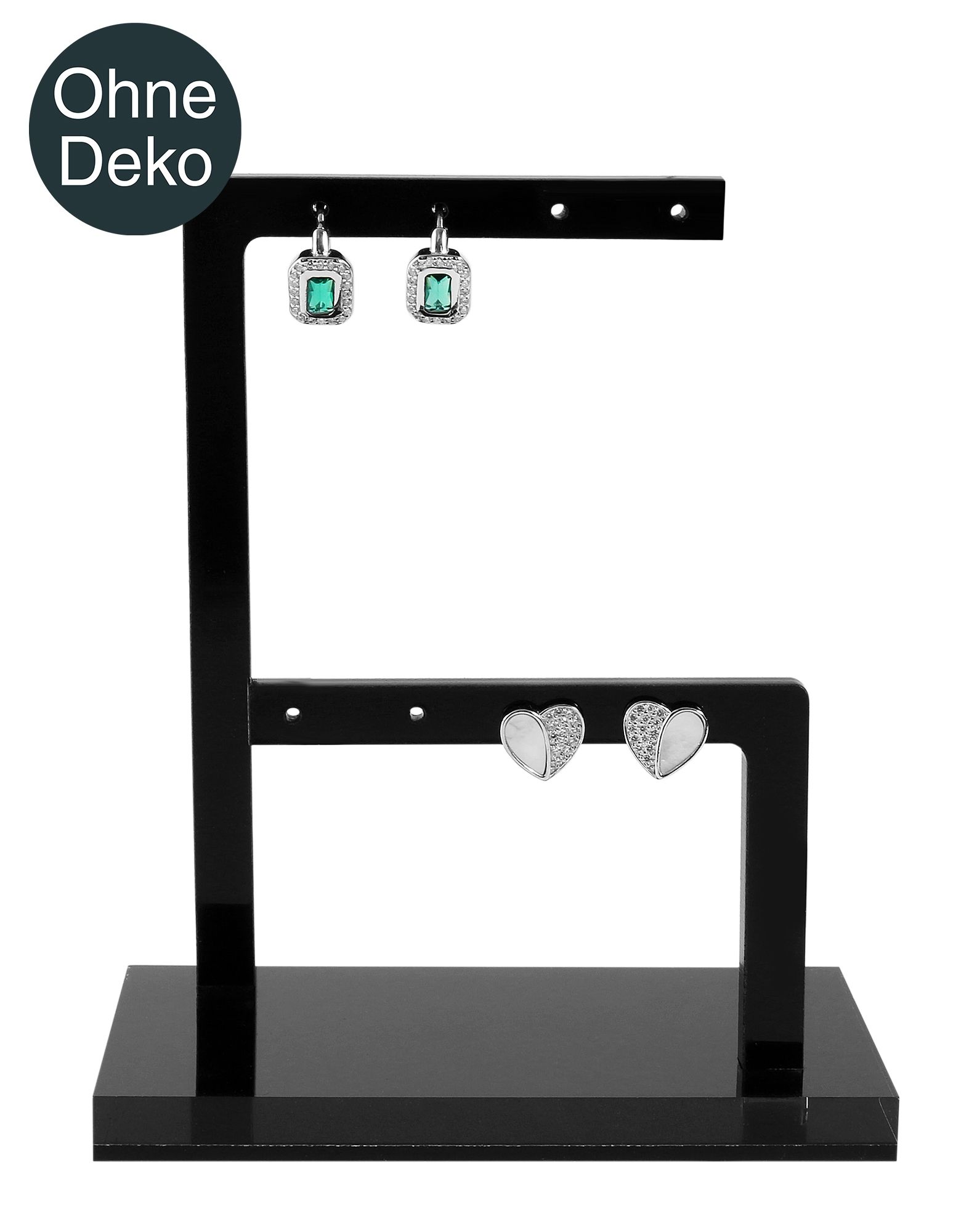 Acryl Aufsteller für 4 Paar Ohrringe (Dekoserie Glossy), schwarz