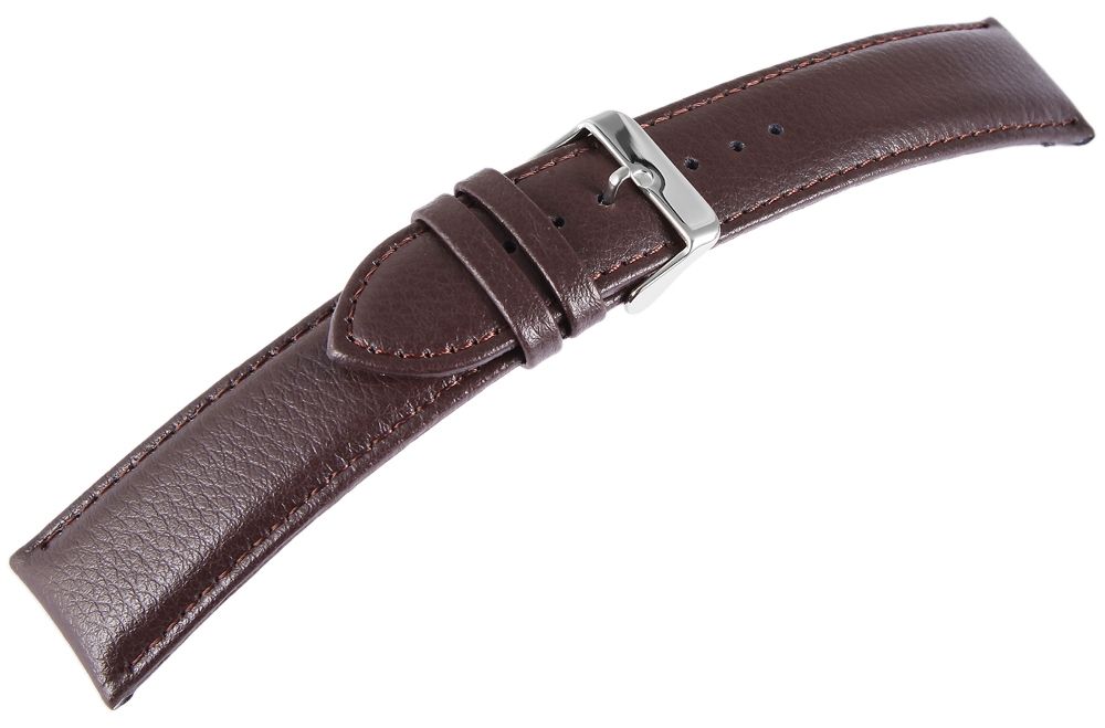 Echtleder Uhrenarmband, dunkelbraun, XL, 24 mm