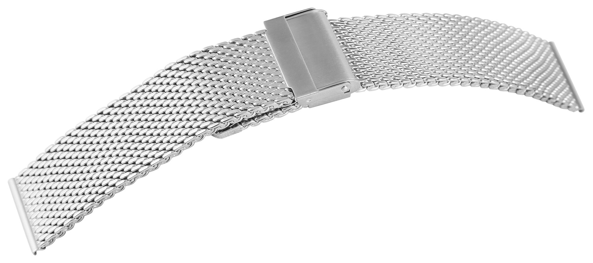 Edelstahl Milanese-Uhrenarmband, silberfarben, 24 mm