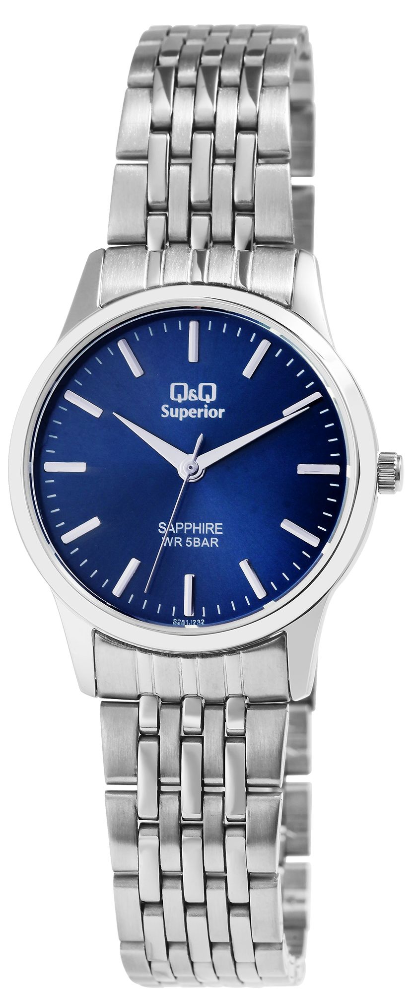 Q&Q Superior Damenarmbanduhr, Edelstahl, Saphirglas, 5 bar