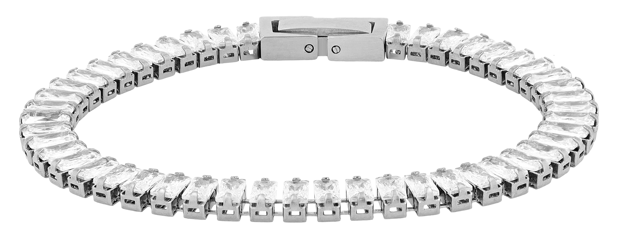 "Benedetta " Tennis-Armband, Zirkonia, 16,5 + 2,5 cm, silberfarben