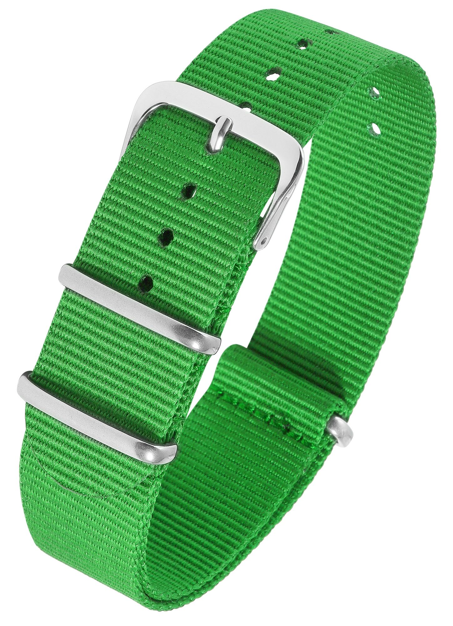 Nylon-Uhrenarmband, grün, Dornschließe, 22 mm