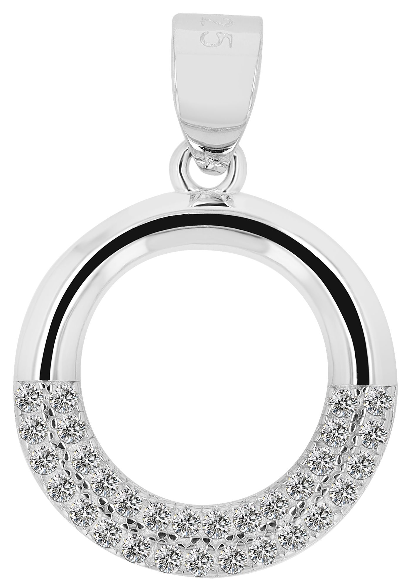 925/- Echt Silber Anhänger "Declan" mit Zirkonia, rhodiniert