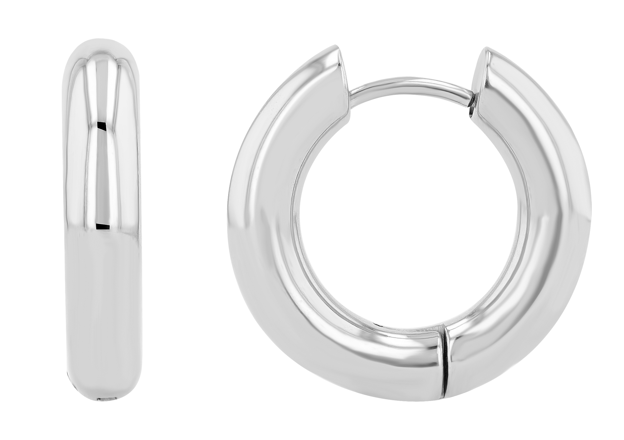 "Vaclava" Edelstahl Creolen , Ø 13 mm/ 4mm, silberfarben