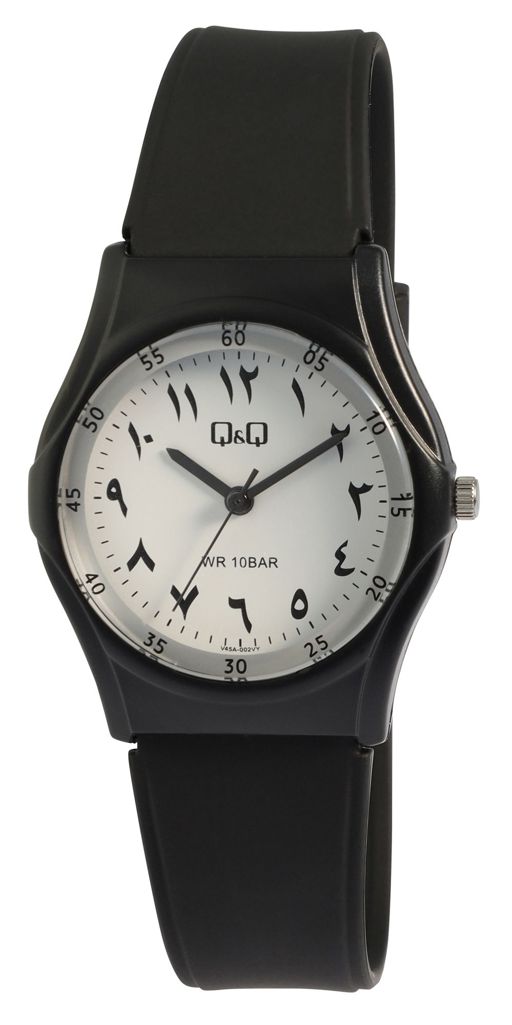 Q&Q Herrenuhr mit Silikonarmband, 10 ATM, indisch-arabische Ziffern