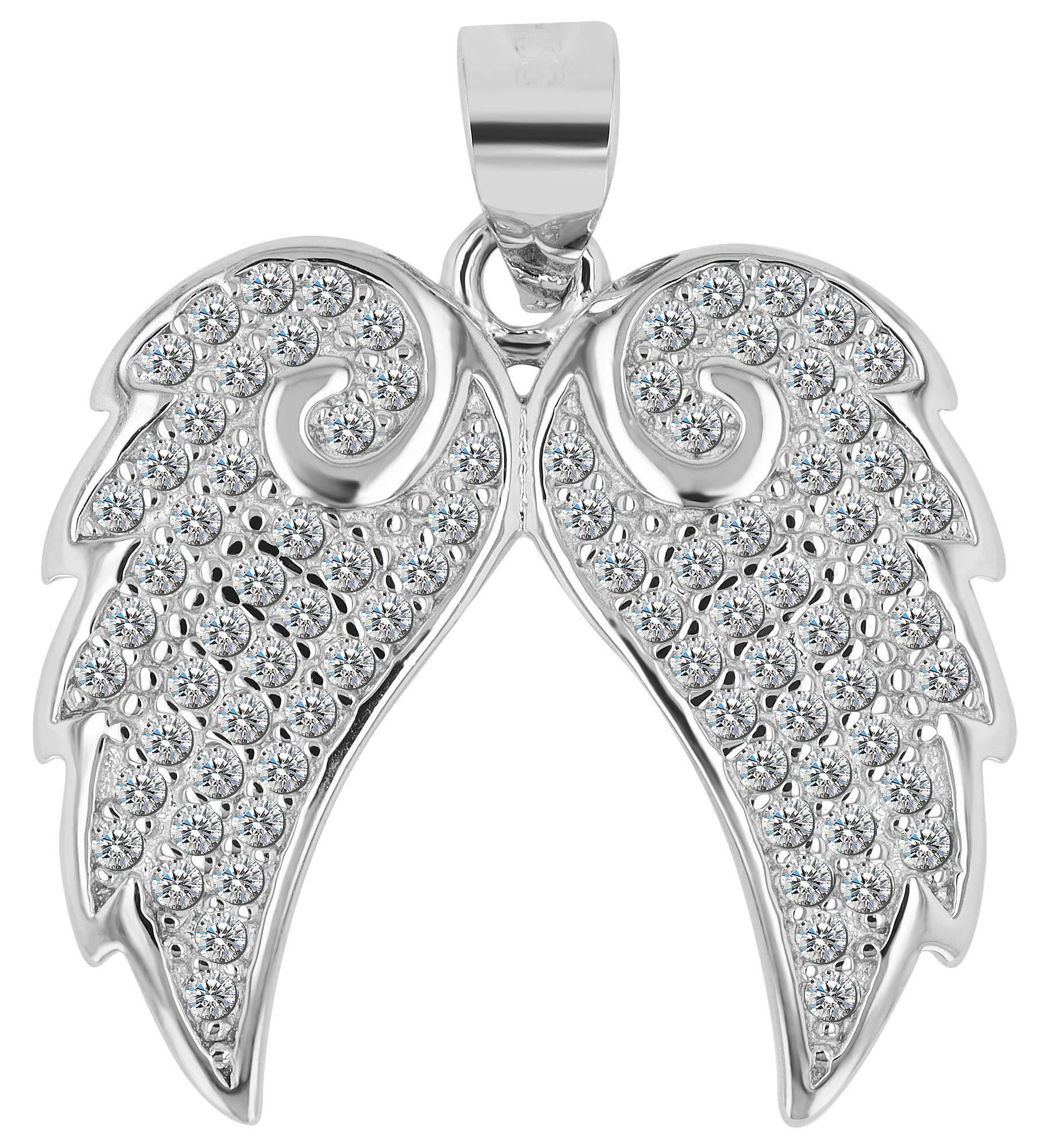 925er Echt Silber Anhänger Flügel "Linnea" Zirkoniabesatz, rhodiniert