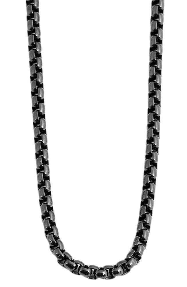 Akzent Veneziakette, Edelstahl, schwarz, 45 cm