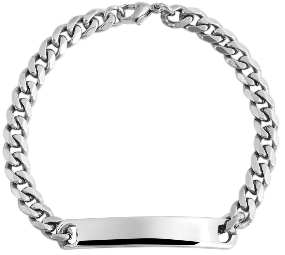 "Boro", Edelstahl Panzerketten Identarmband, 22 cm, silberfarben