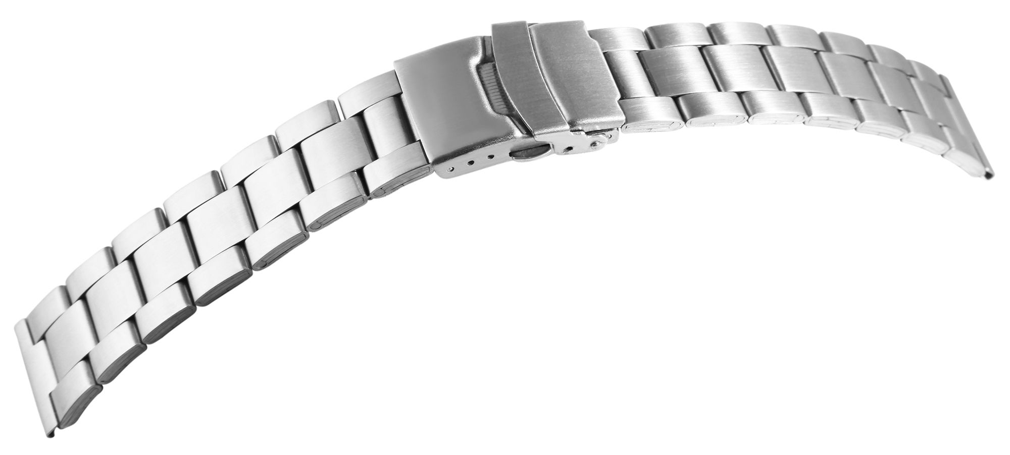 Gliederarmband, Edelstahl, silberfarben, mattiert, 20 mm