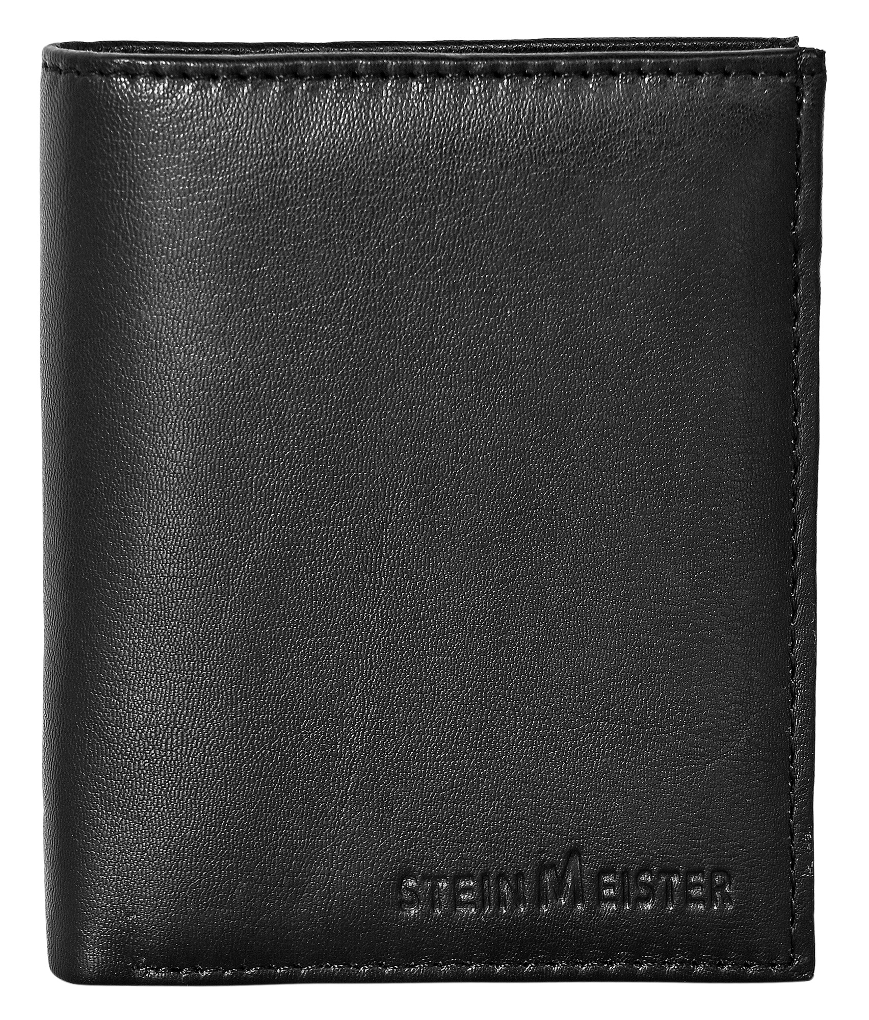 Steinmeister Echtleder Herren Geldbörse, RFID, Hochformat, schwarz