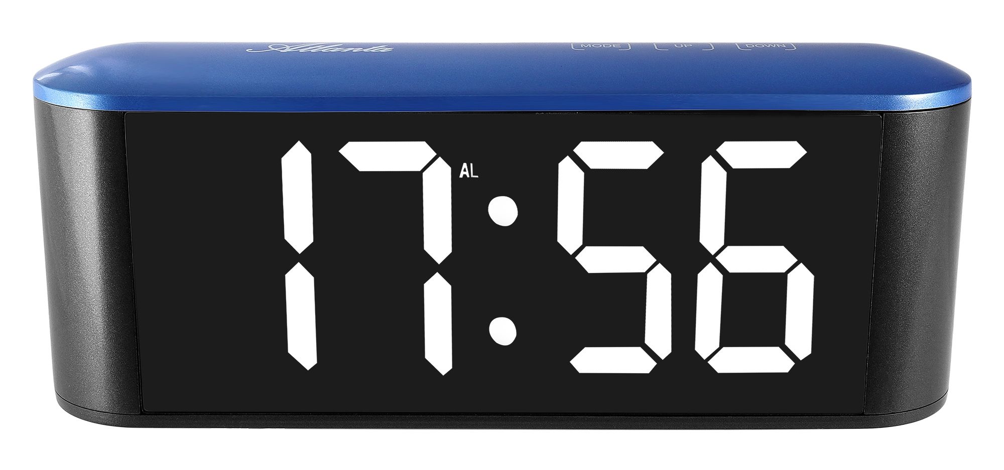 Atlanta LED-Netzwecker, grau/blau