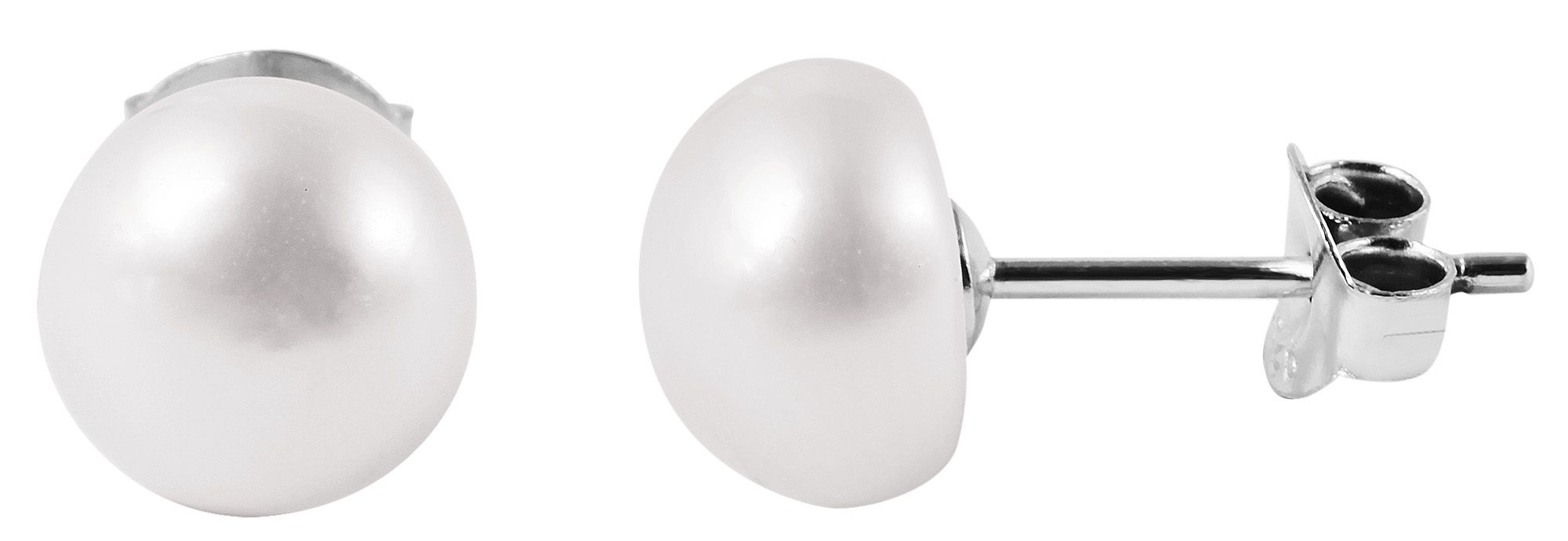 "Paula", 925/- Echtsilber Ohrstecker, Süßwasserperle, rhodiniert, Ø 5 mm