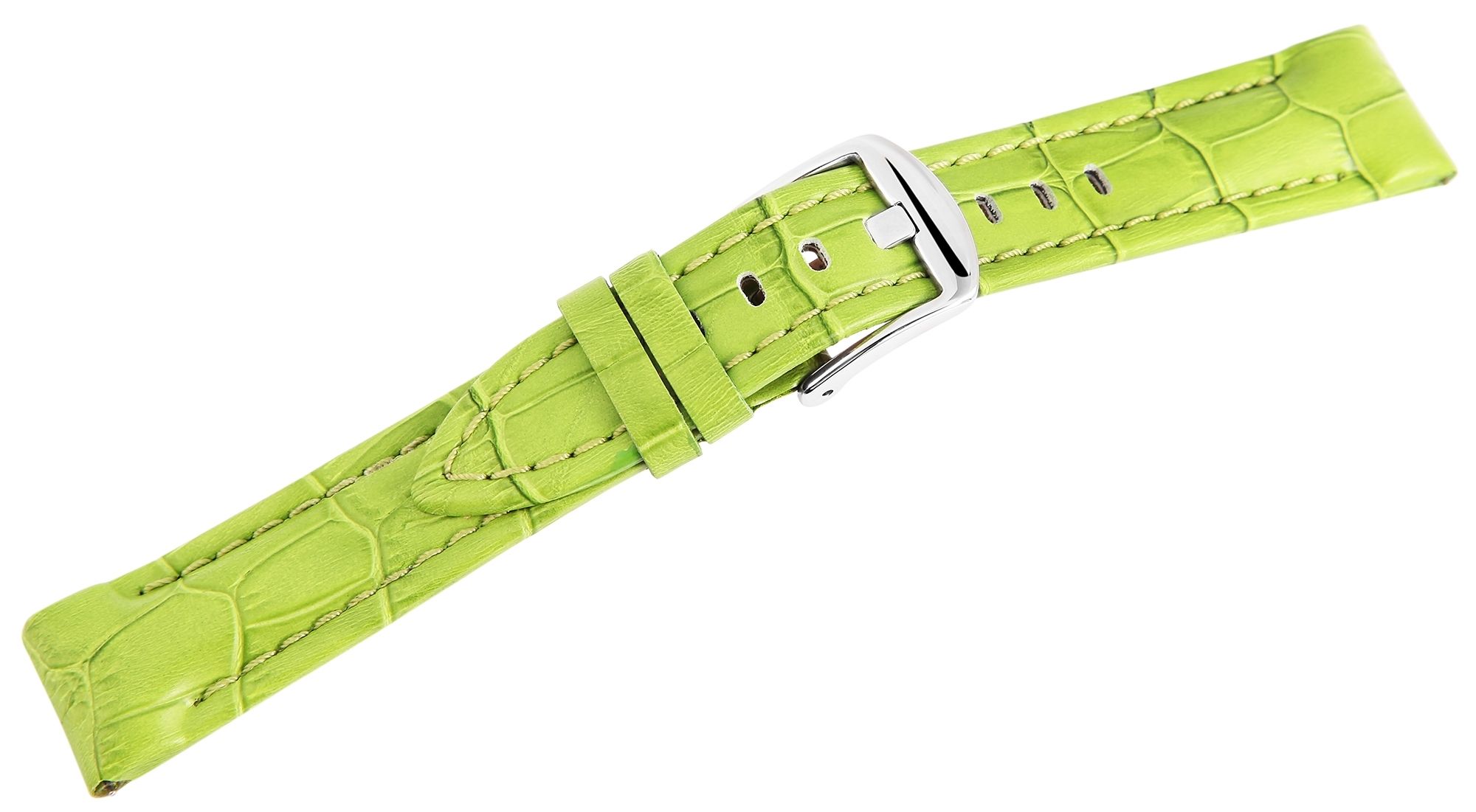 Echtleder-Uhrenarmband, hellgrün, 20 mm