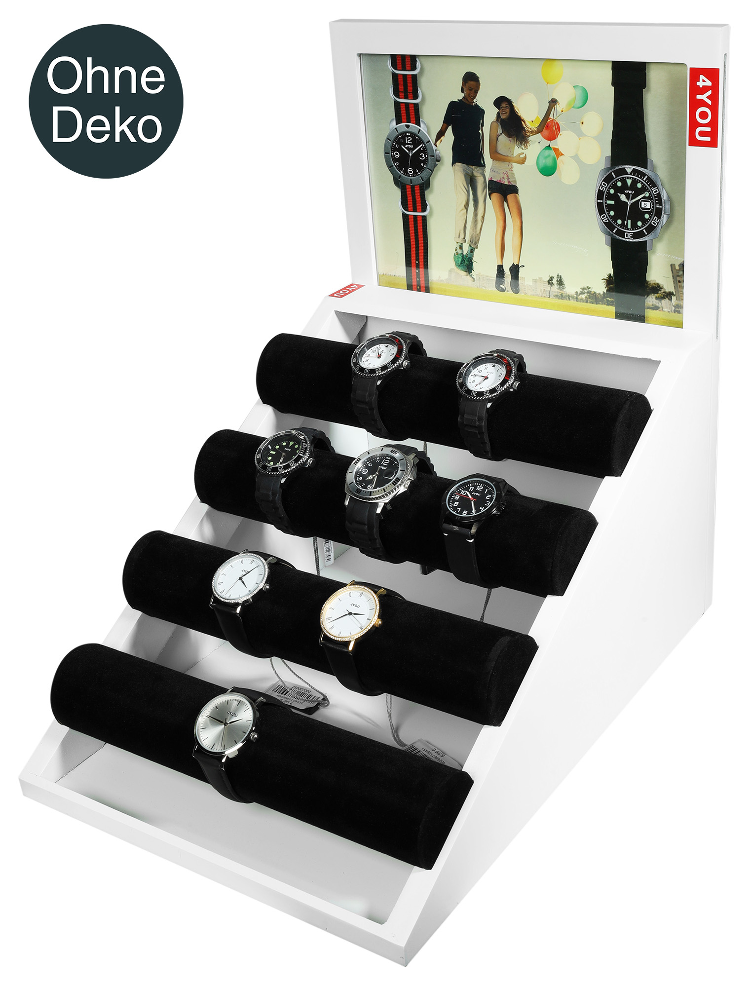 4You Uhrendisplay mit 4 Samrollen