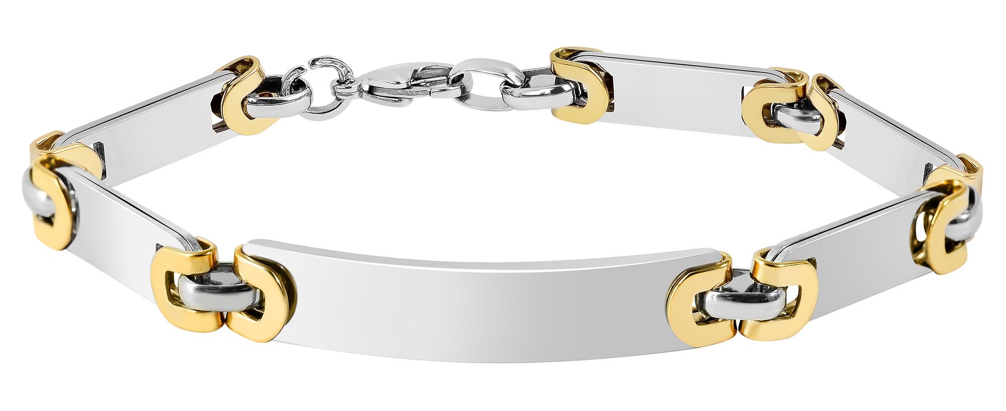 Akzent Edelstahl Armband, gravurfähig, bicolor