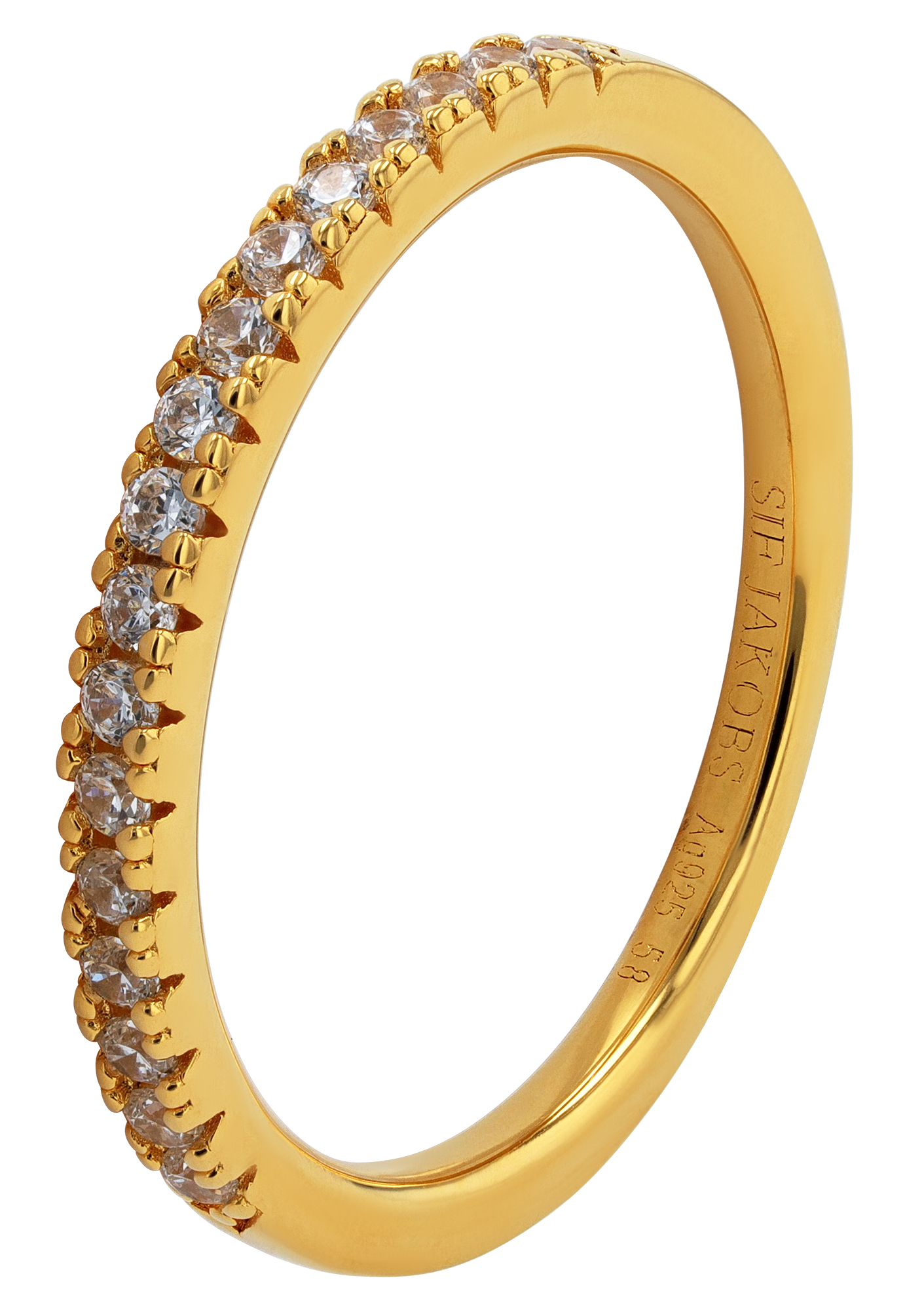 Sif Jakobs Jewellery 925/- Echt Silber Ring "Ellera" Gr 58, Zirkonia (weiß), vergoldet
