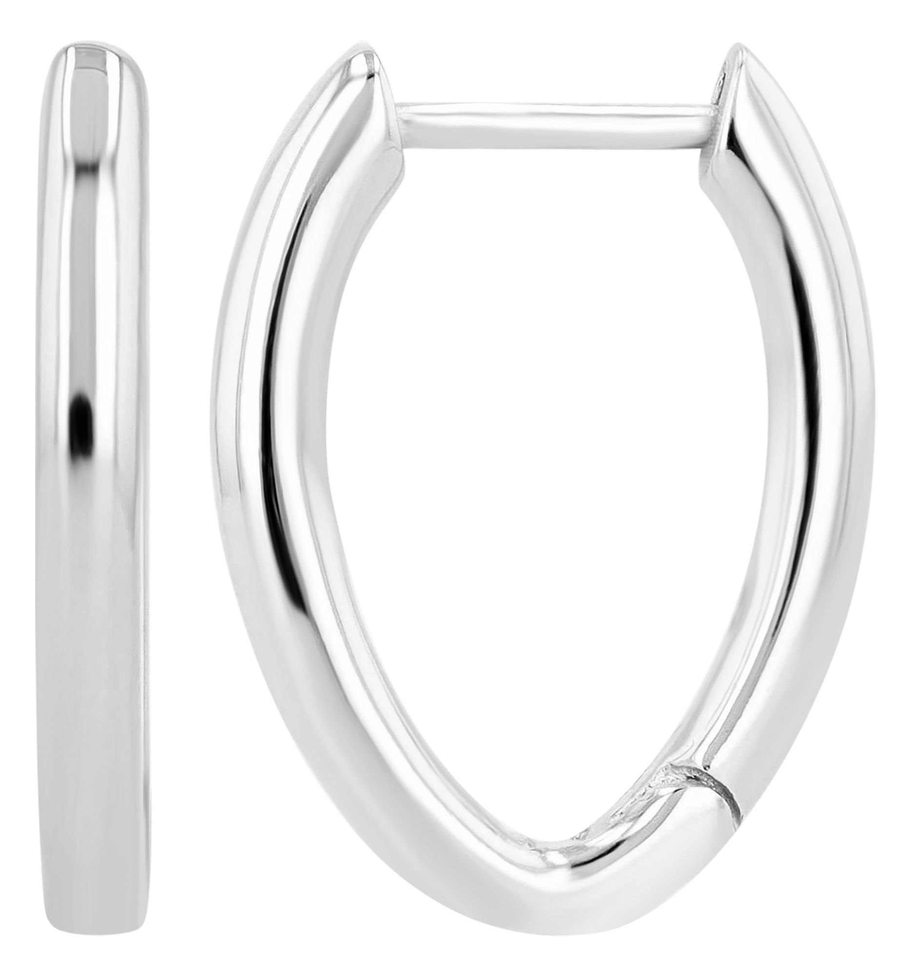 "Aghatha" 925/- Echt Silber Creole in V-Form, silberfarben rhodiniert