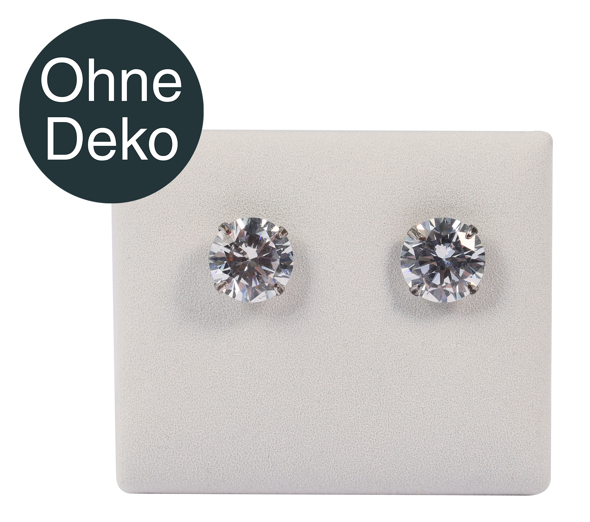 kleiner Aufsteller für Ohrstecker (Dekoserie Soft), PU-bezogen, 2,5 cm, weiß