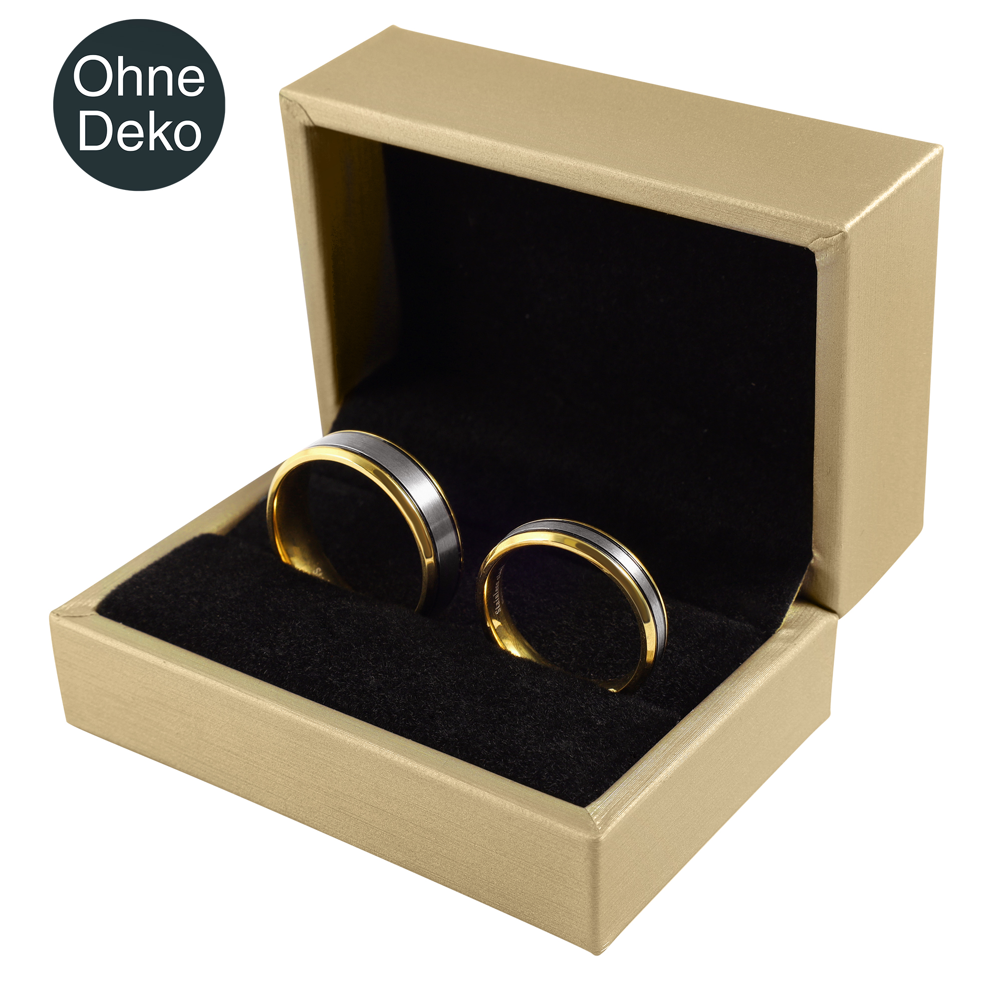 Schmuckbox (Eheringe) 5,3 x 7,7 cm, Holz, champagnerfarben, VE10
