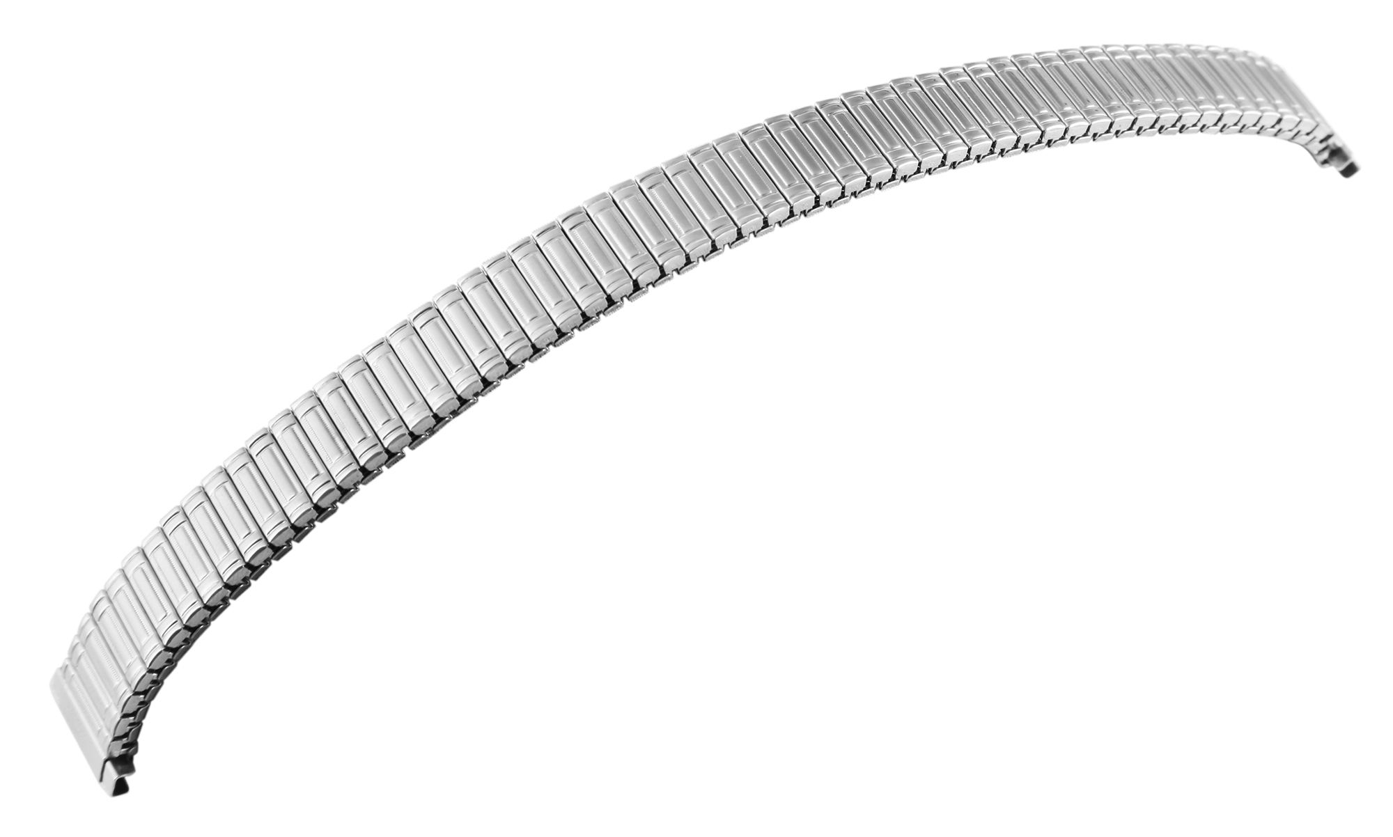 Edelstahl Zugarmband, Uhrenarmband, silberfarben, Anstoßbreite flexibel 10 mm - 16 mm