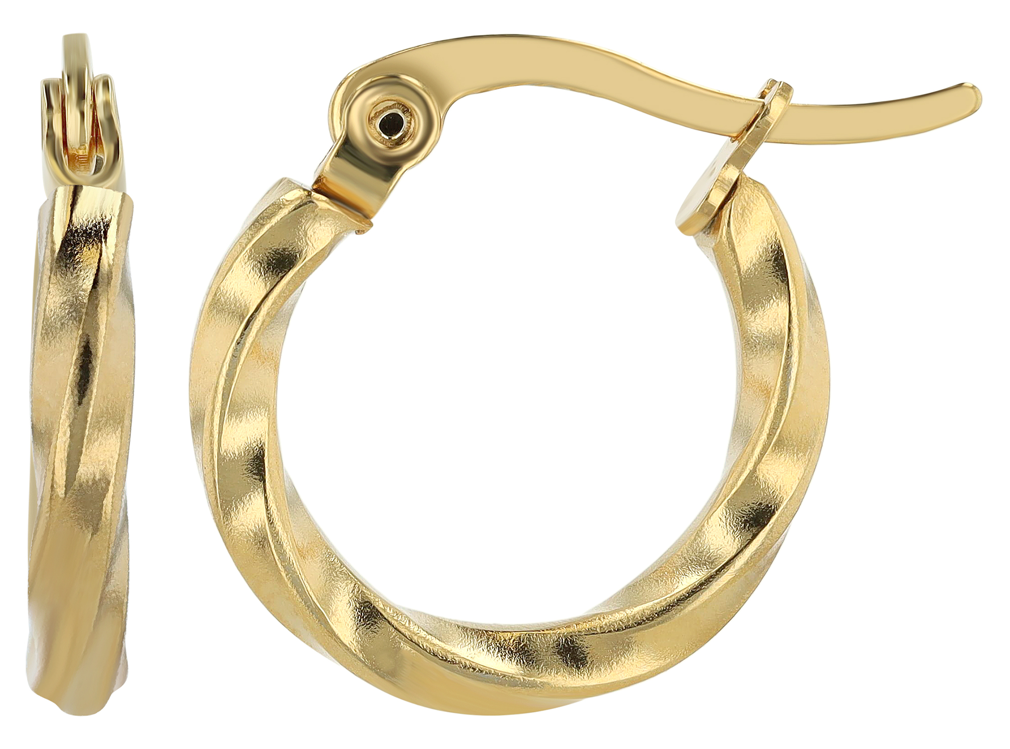 "Adla", Akzent Edelstahl Creolen, Ø 12 mm, goldfarben