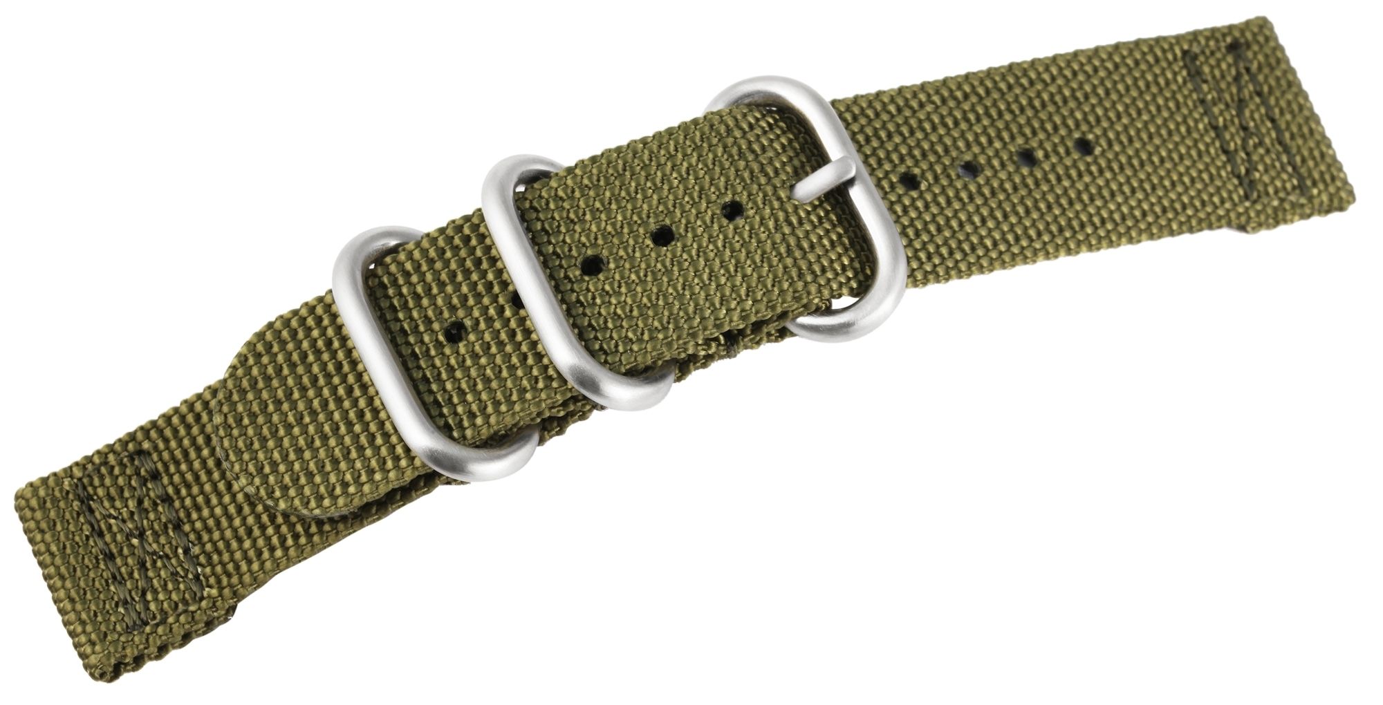 Nylon-Uhrenarmband, dunkelgrün, Dornschließe, 20 mm