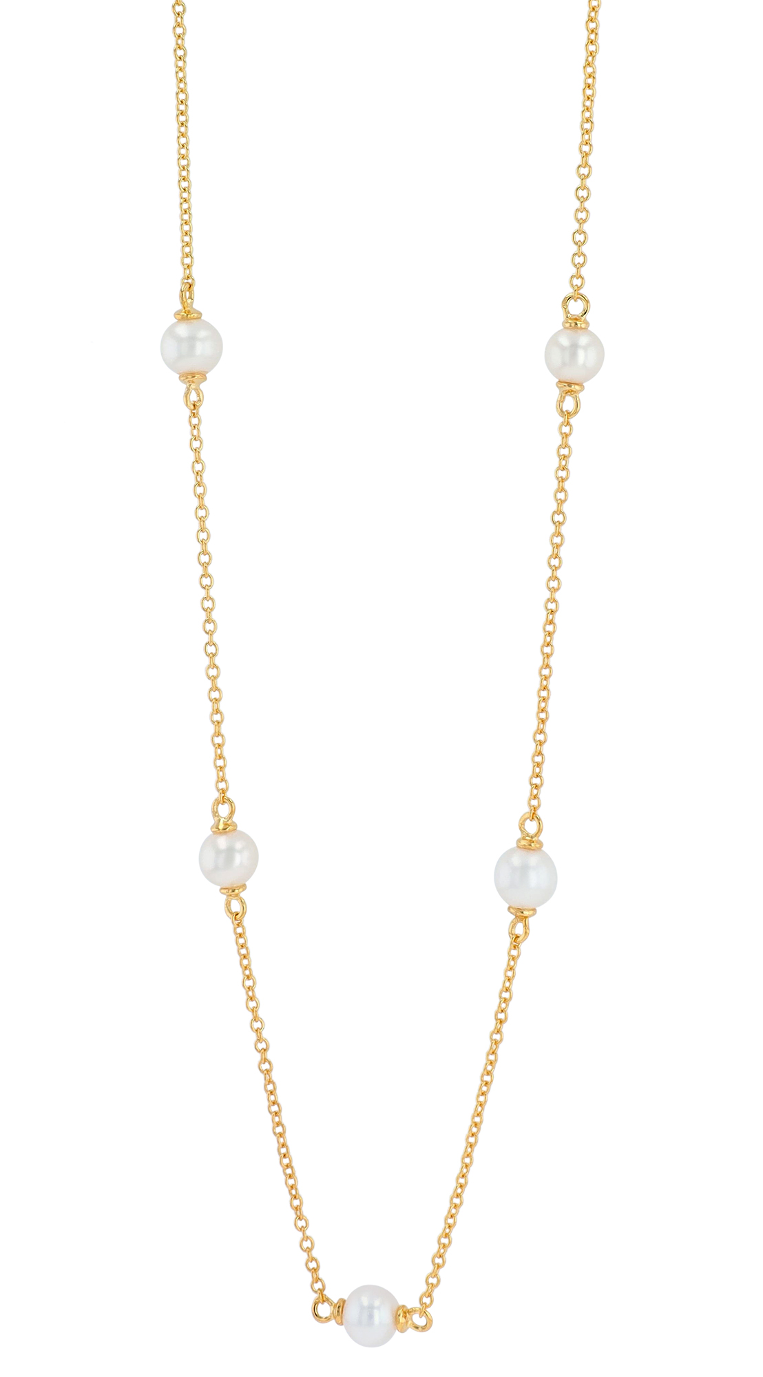 Sif Jakobs Jewellery 925/- Echt Silber Kette mit Perle "Padua Cinque", vergoldet, 45 cm (kürzbar)