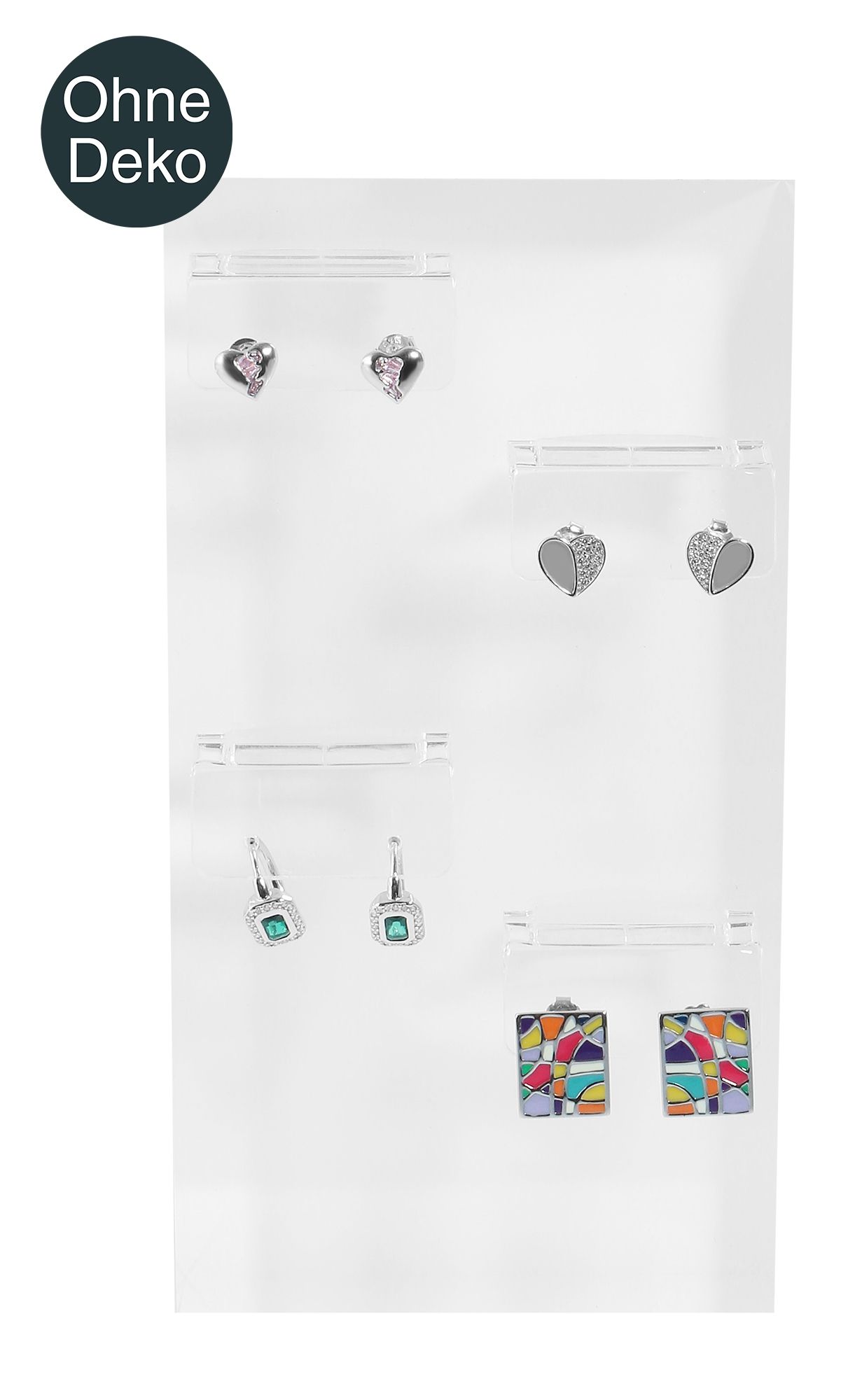 Schmuckdisplay mit Winkeln, Acryl, glänzend, 16 x 8,5 x 2,5 cm, weiß