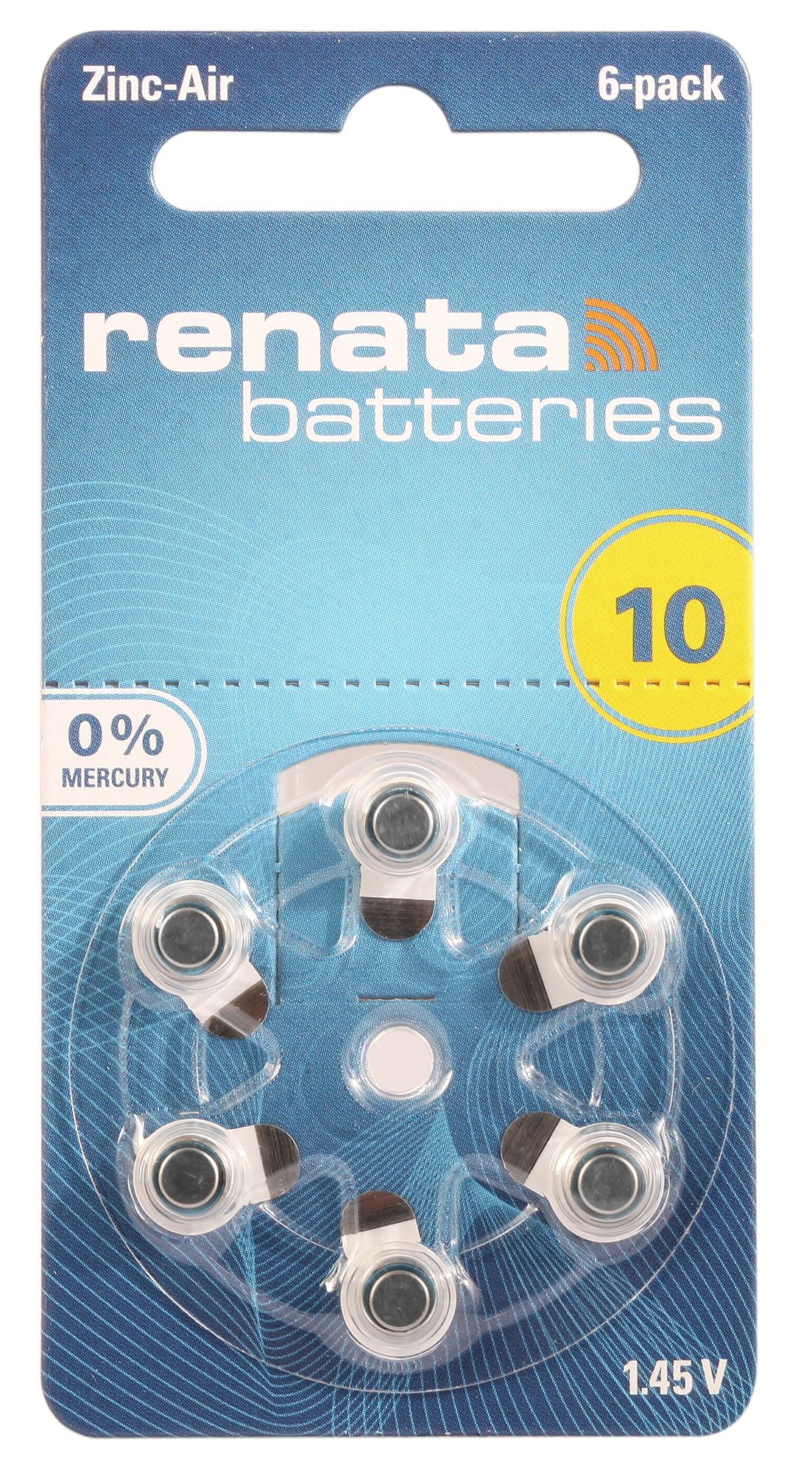 Renata Hörgeräte Batterien, 0% Quecksilber, VE 6, H10
