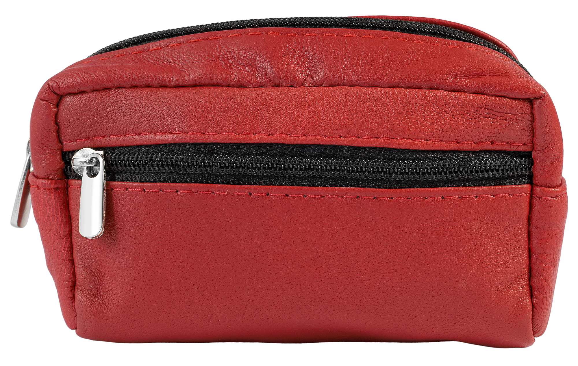 Excellanc Schlüsselbeutel aus Echtleder in dunkelrot