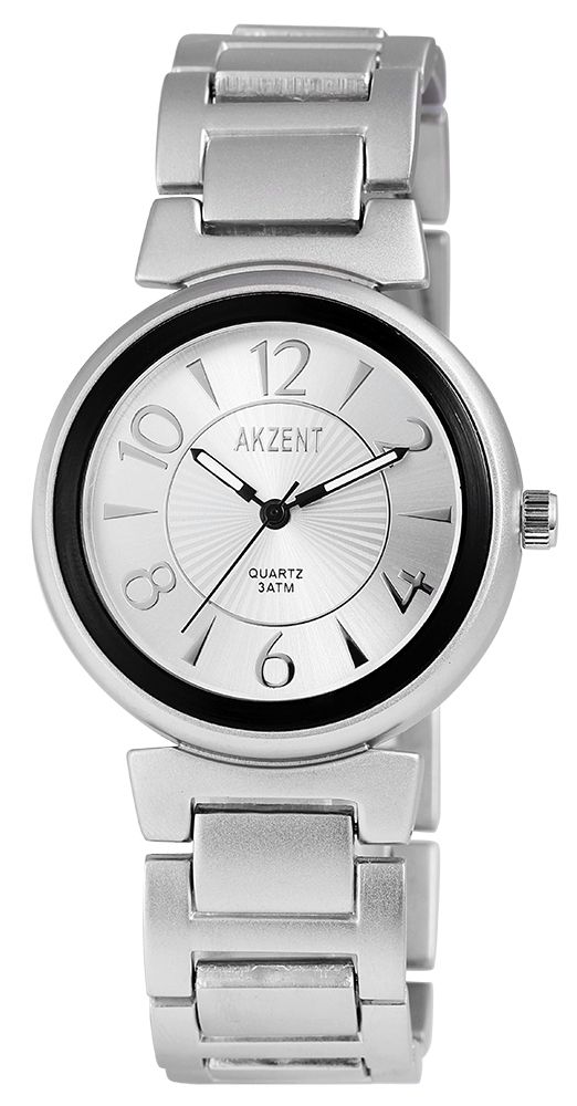 Akzent Damenuhr mit Metallarmband