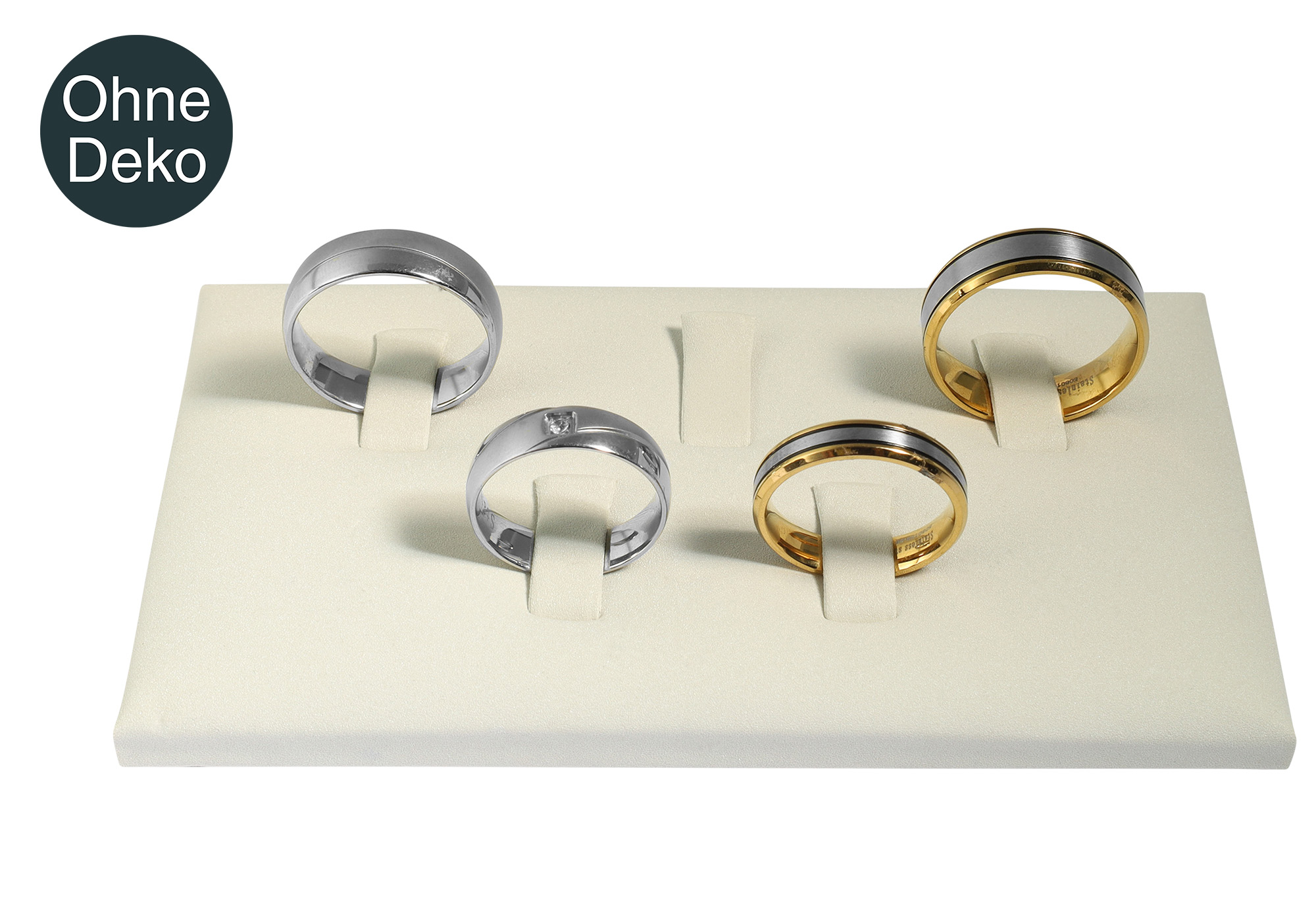 Aufsteller für Ringe, Kunststoff, weiß