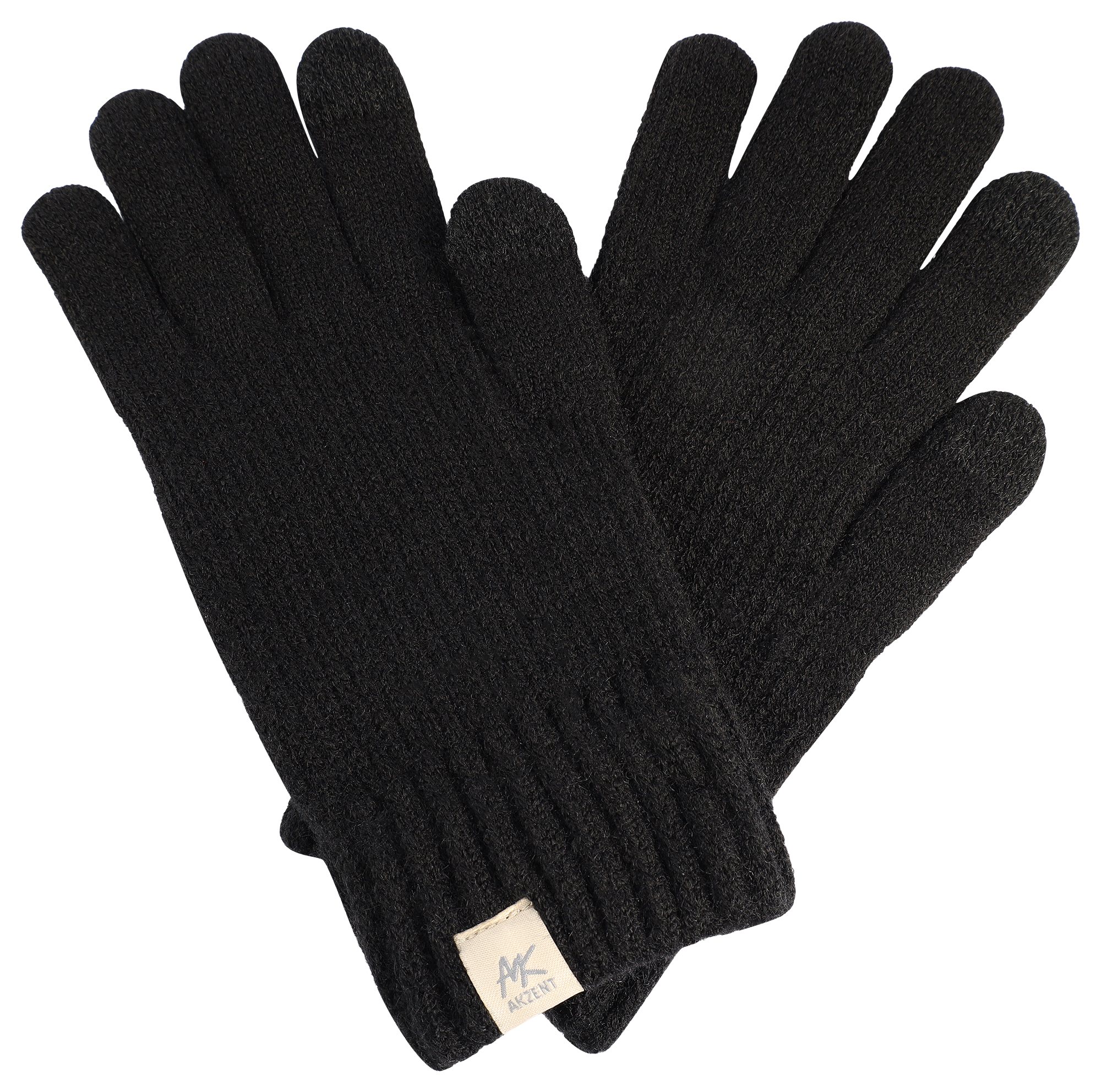 Herren-Handschuhe, Gr M, schwarz, Touch-Finger, 100% Polyester, VE-4 Herren-Handschuhe, Gr M, schwarz, Touch-Finger, 100% Polyester, VE-4