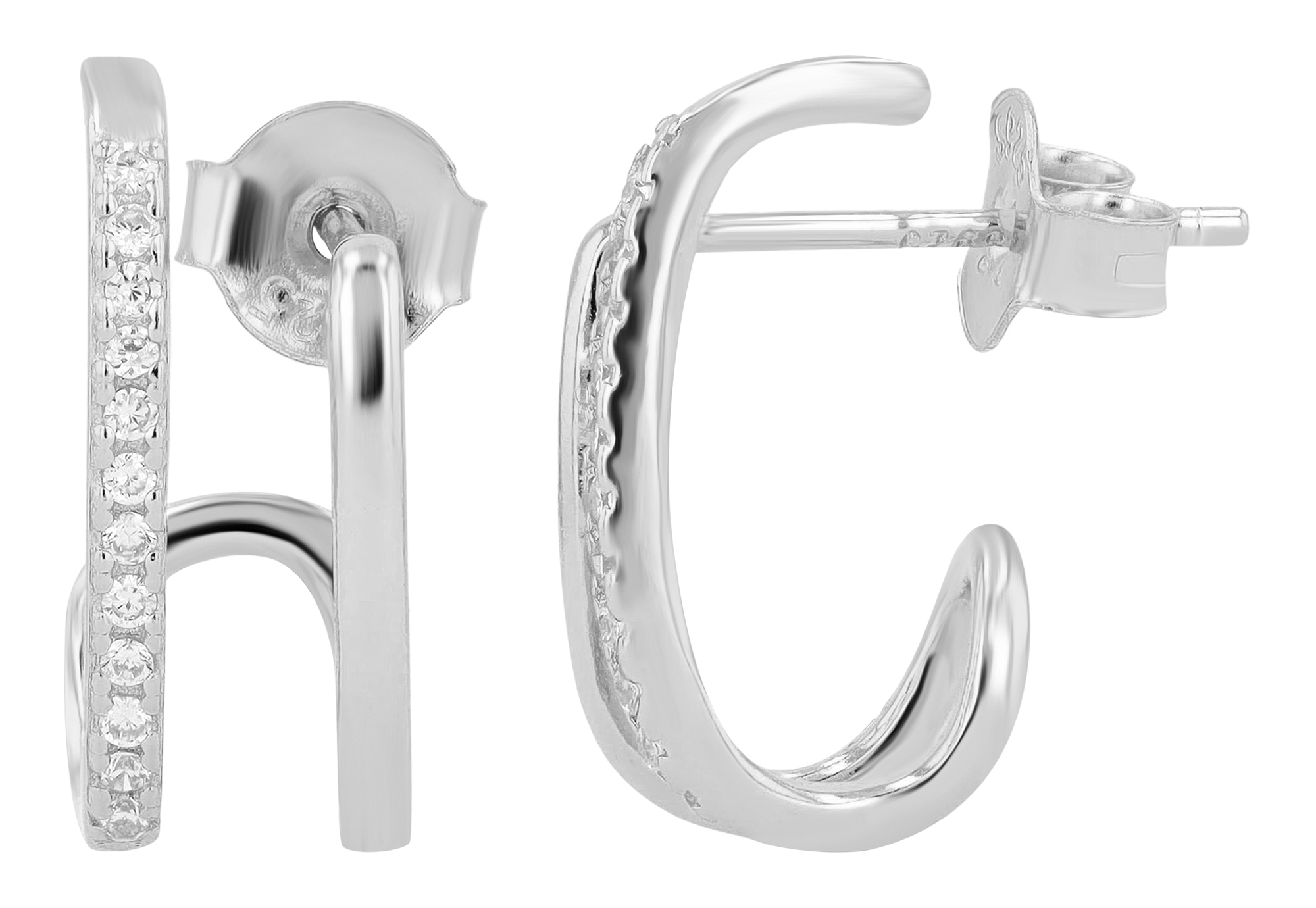 "Luisa" 925/- Echt Silber Ohrstecker silberfarben rhodiniert Zirkonia