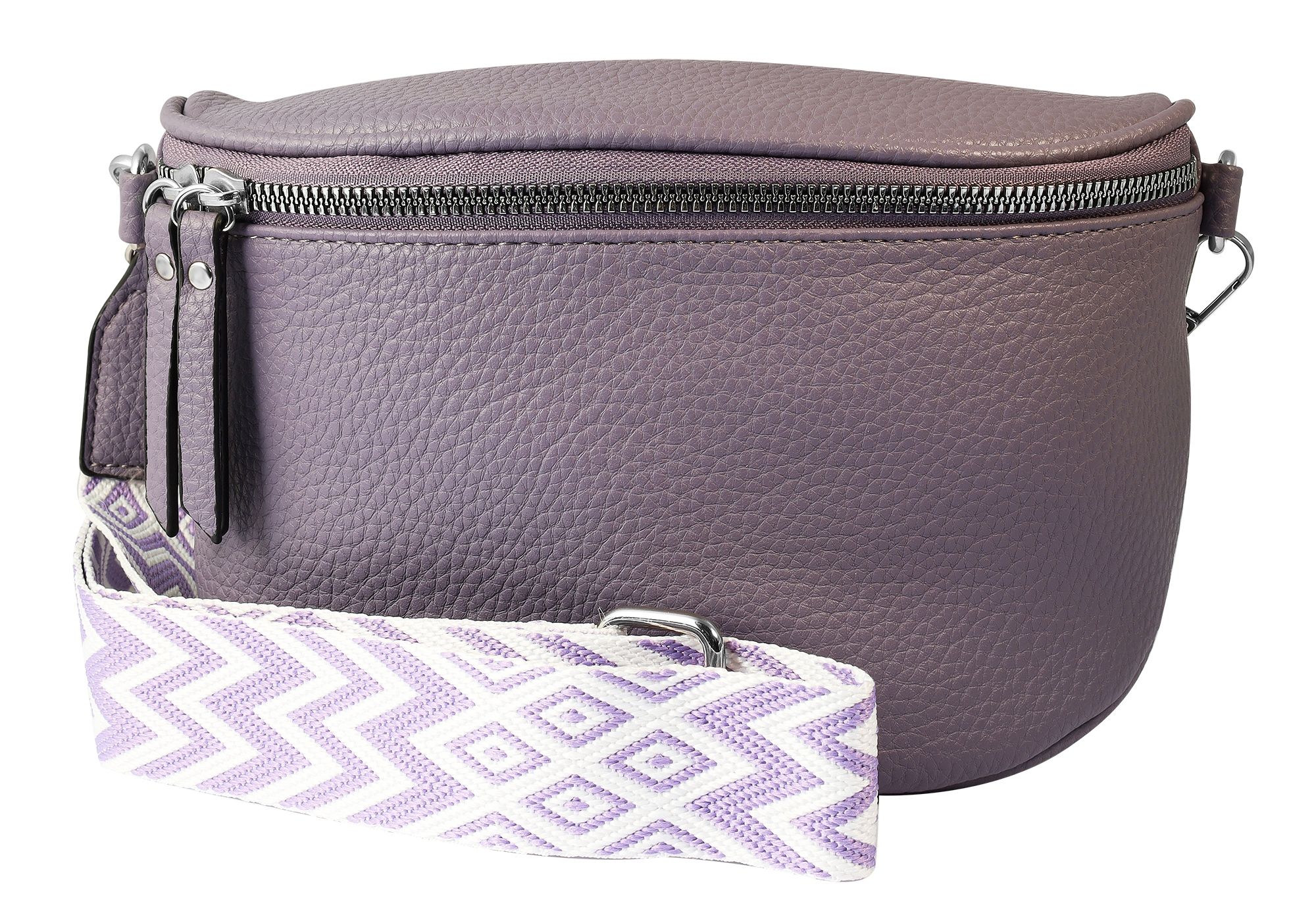 Bauchtasche mit abnehmbaren Gurt, Lederimitat, lila