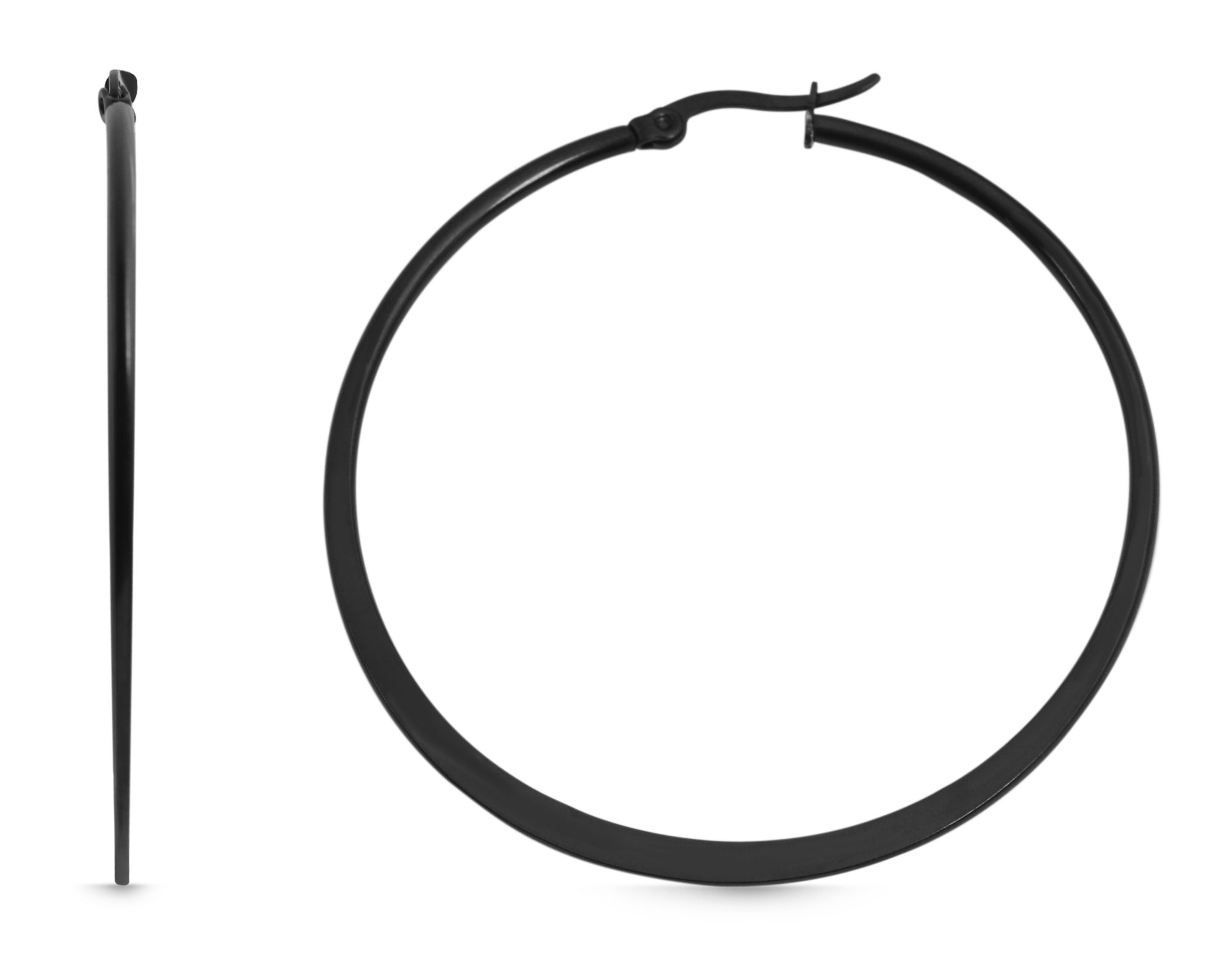 Akzent Edelstahl Creolen in schwarz