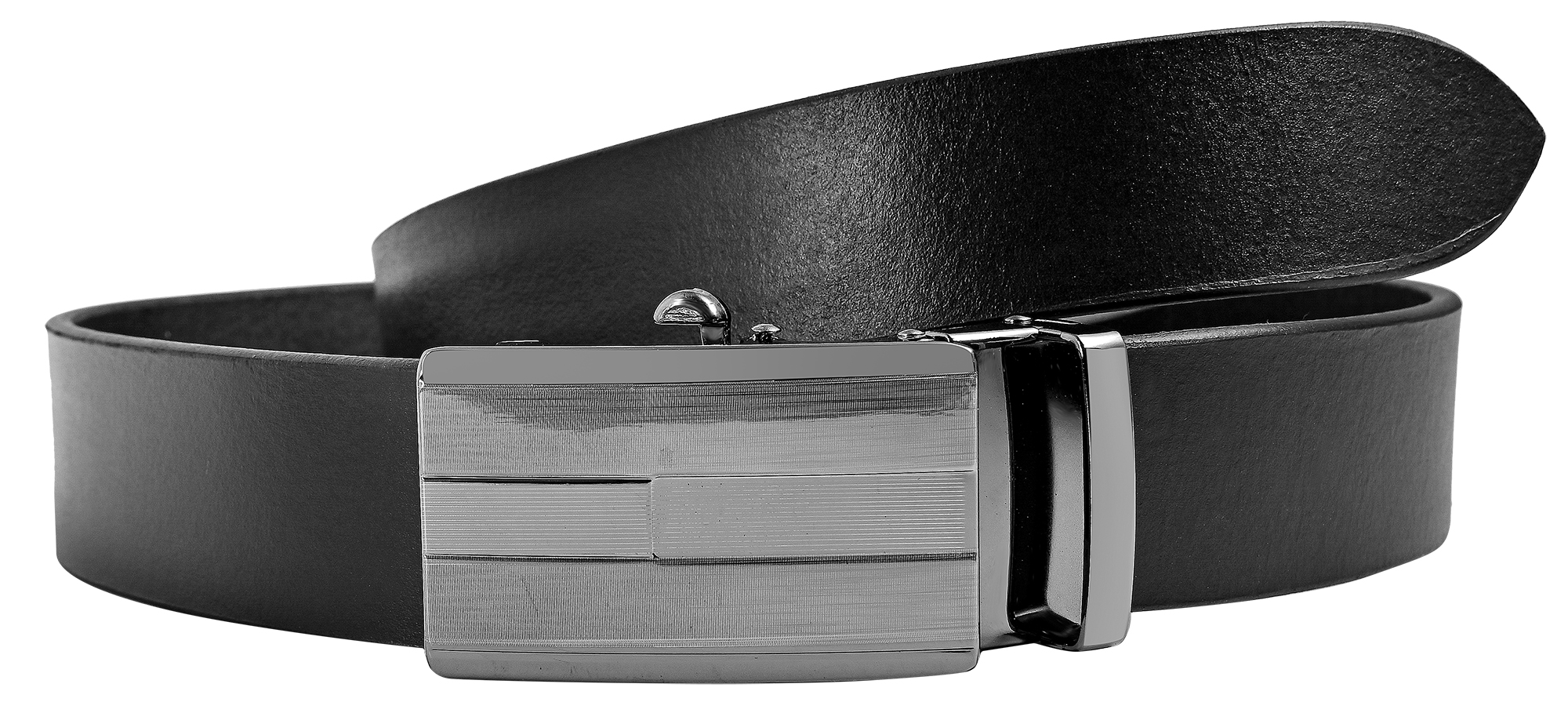 Leonardo Verrelli Echtleder Automatik-Gürtel, max. 100 cm/ 35 mm, schwarz - kürzbar