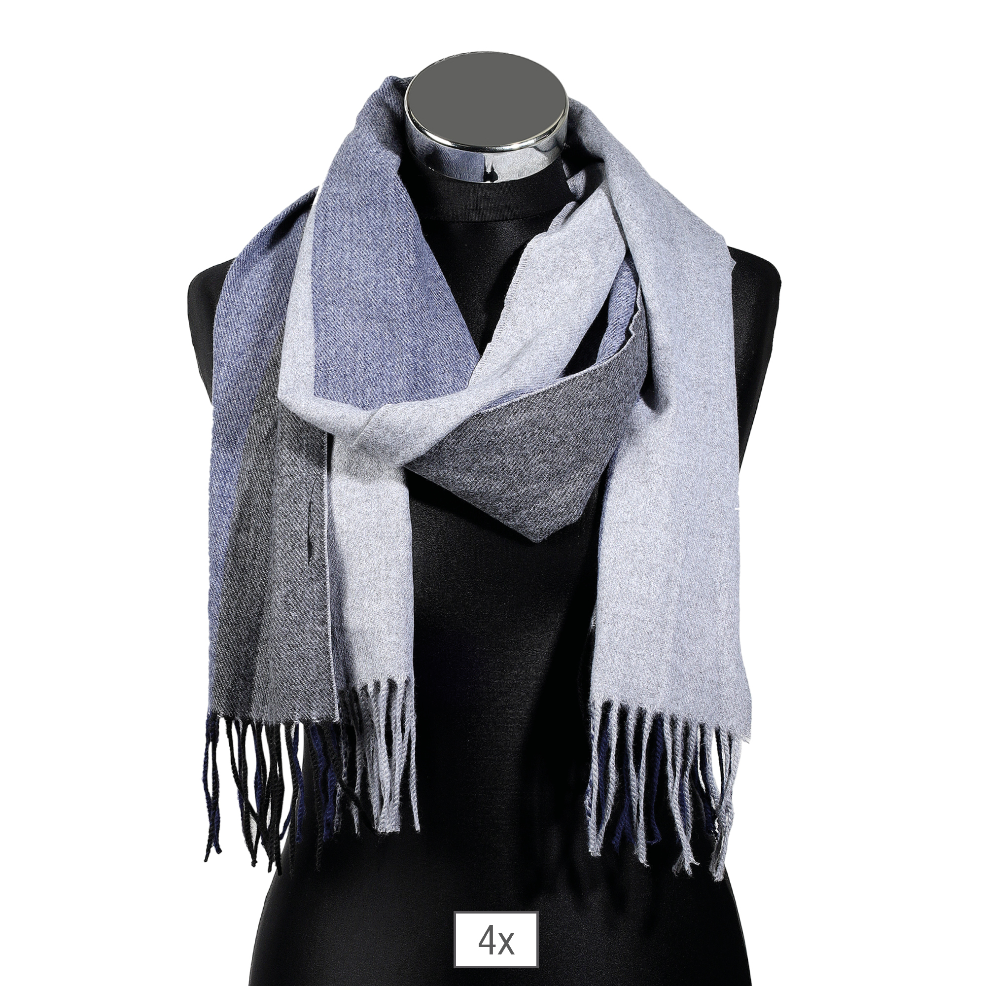 Herren Winterschal, grau/ blau, 100% Polyester VE 4 Herren Winterschal, grau/ blau, 100% Polyester VE 4
